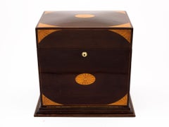 Victorian Mahogany Entertainment Compendium Decanter Games Humidor