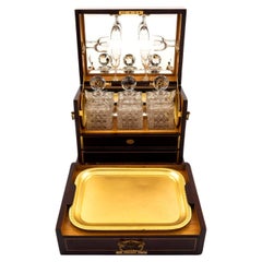 Antique Victorian Mahogany Entertainment Compendium Decanter Games Humidor