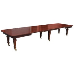 Used Victorian Mahogany Extending Boardroom Dining Table by Gillows