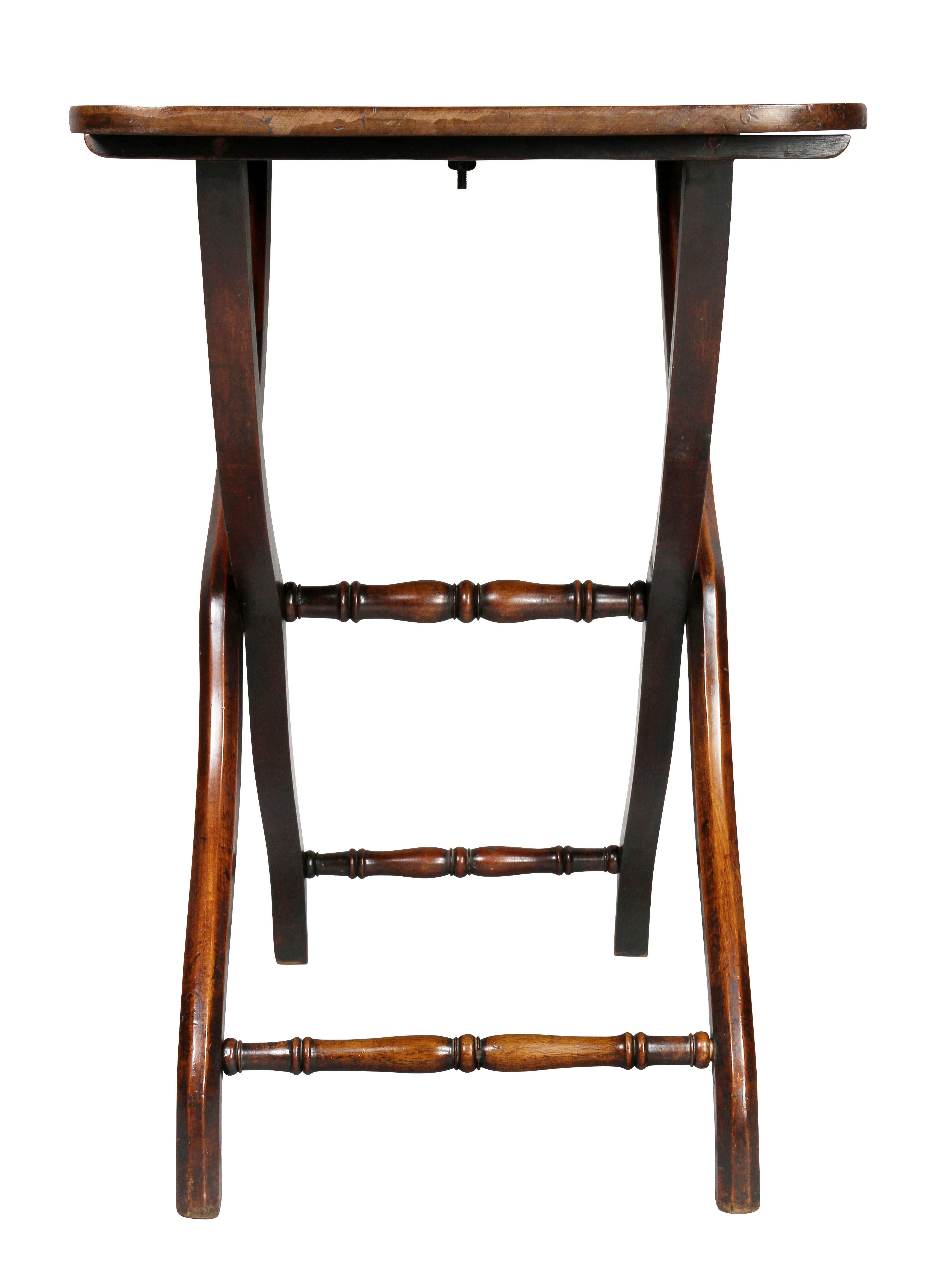 19th Century Victorian Mahogany Folding Campaign Table
