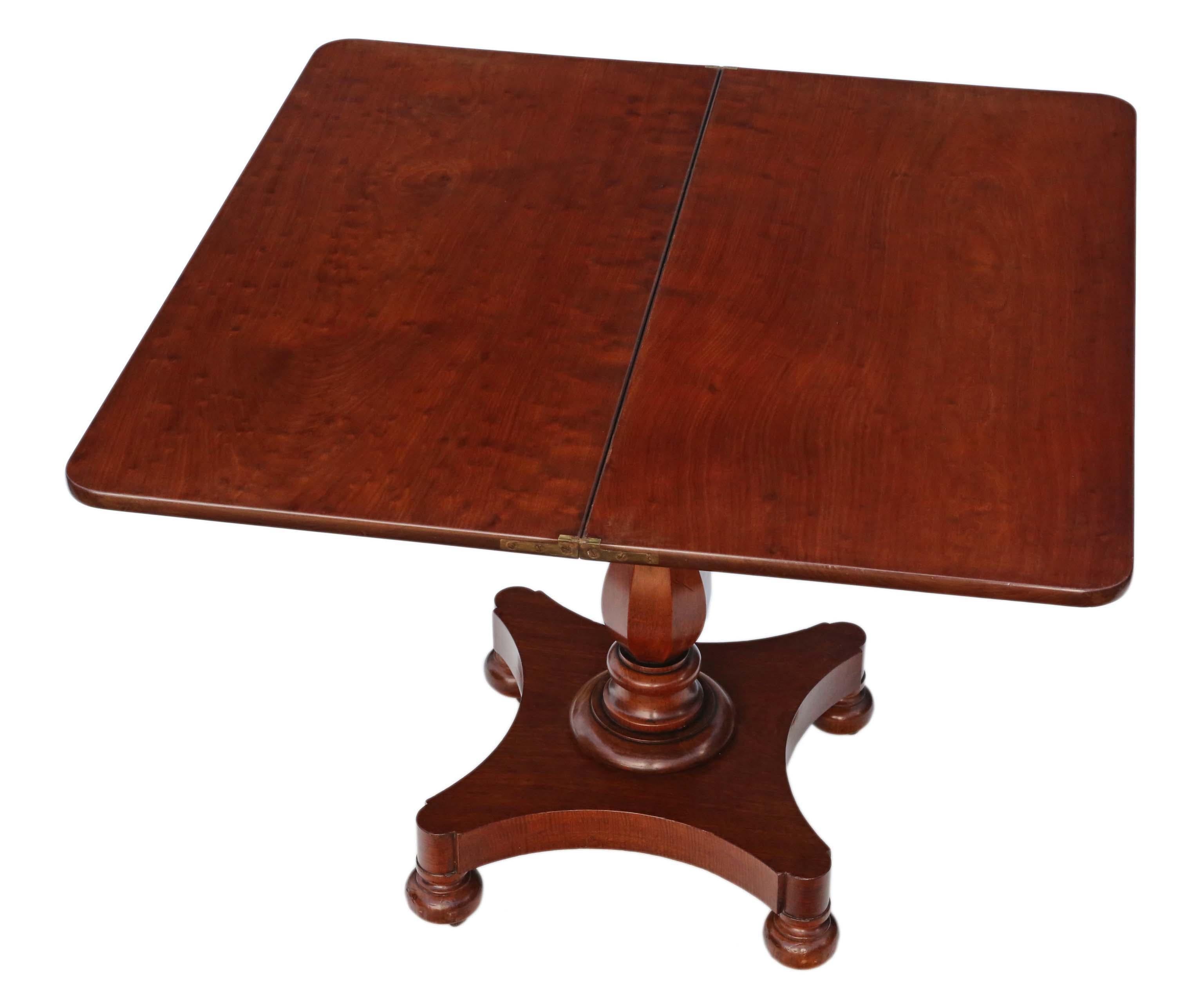Victorian Mahogany Folding Card Console Table, 19th Century In Good Condition In Wisbech, Cambridgeshire