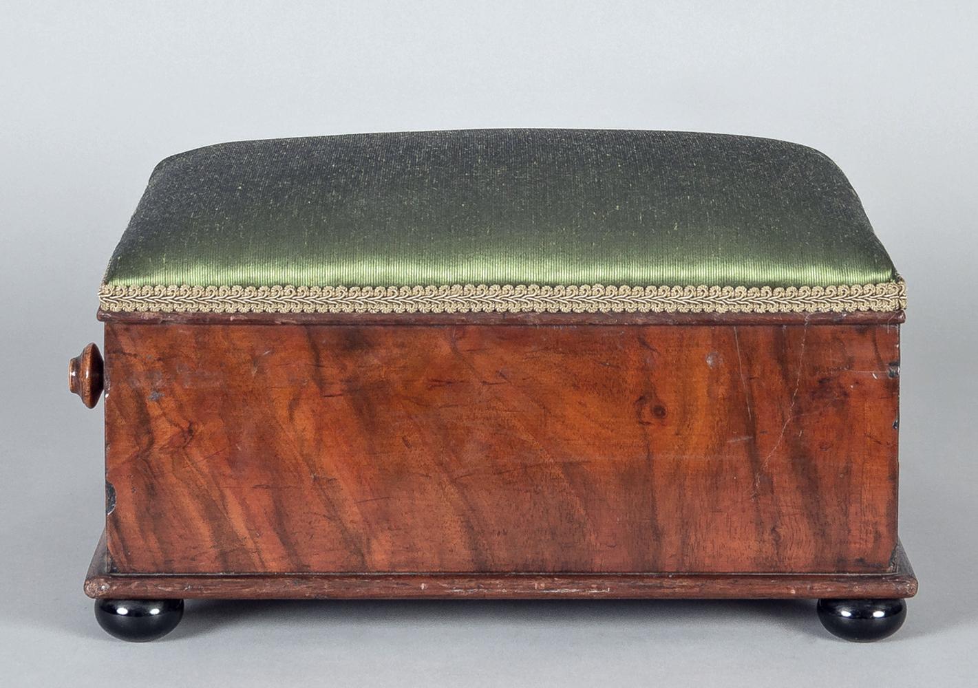 English Victorian Mahogany Footstool For Sale