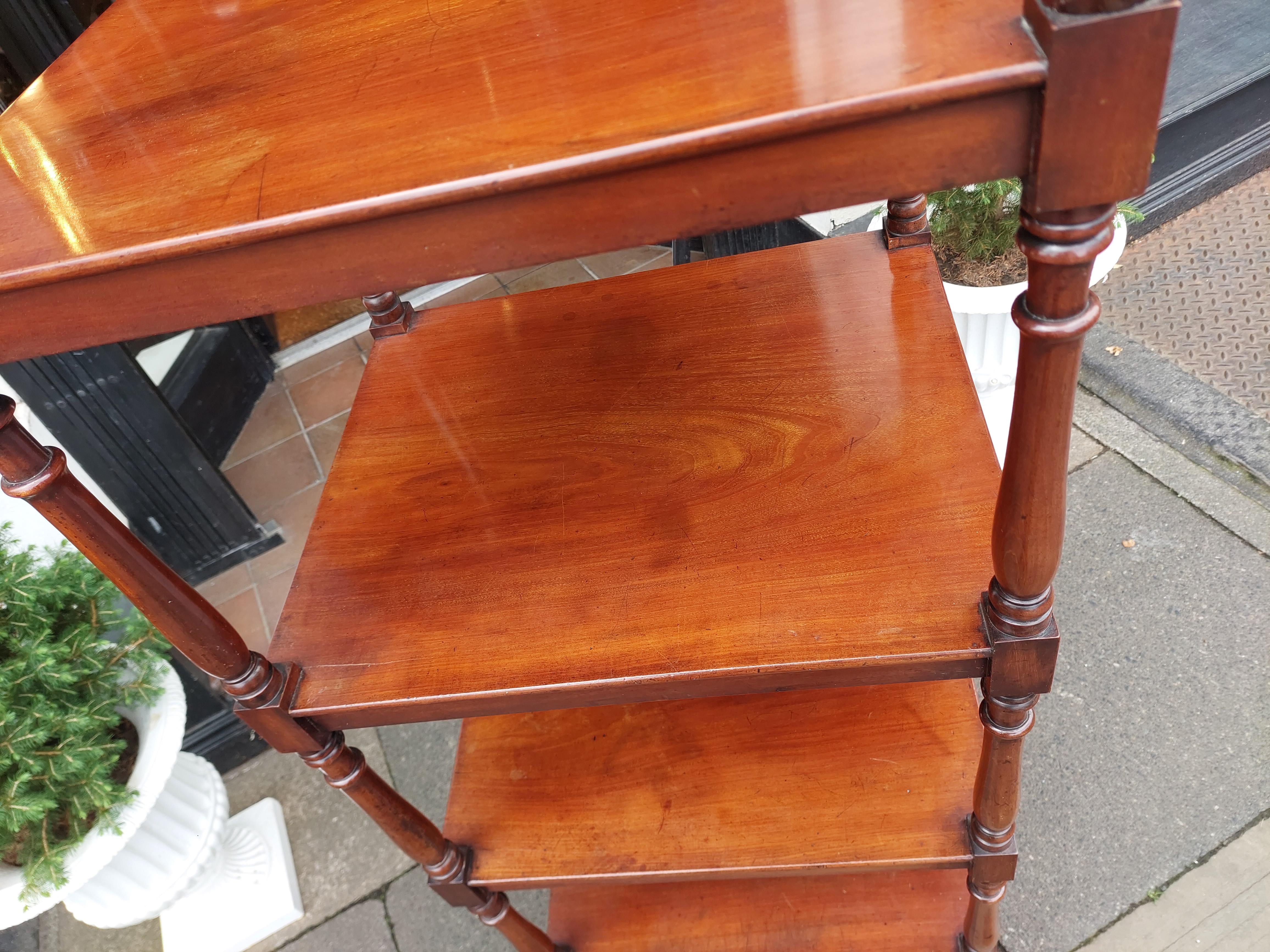Victorian Mahogany Four Tiered Whatnot For Sale 2