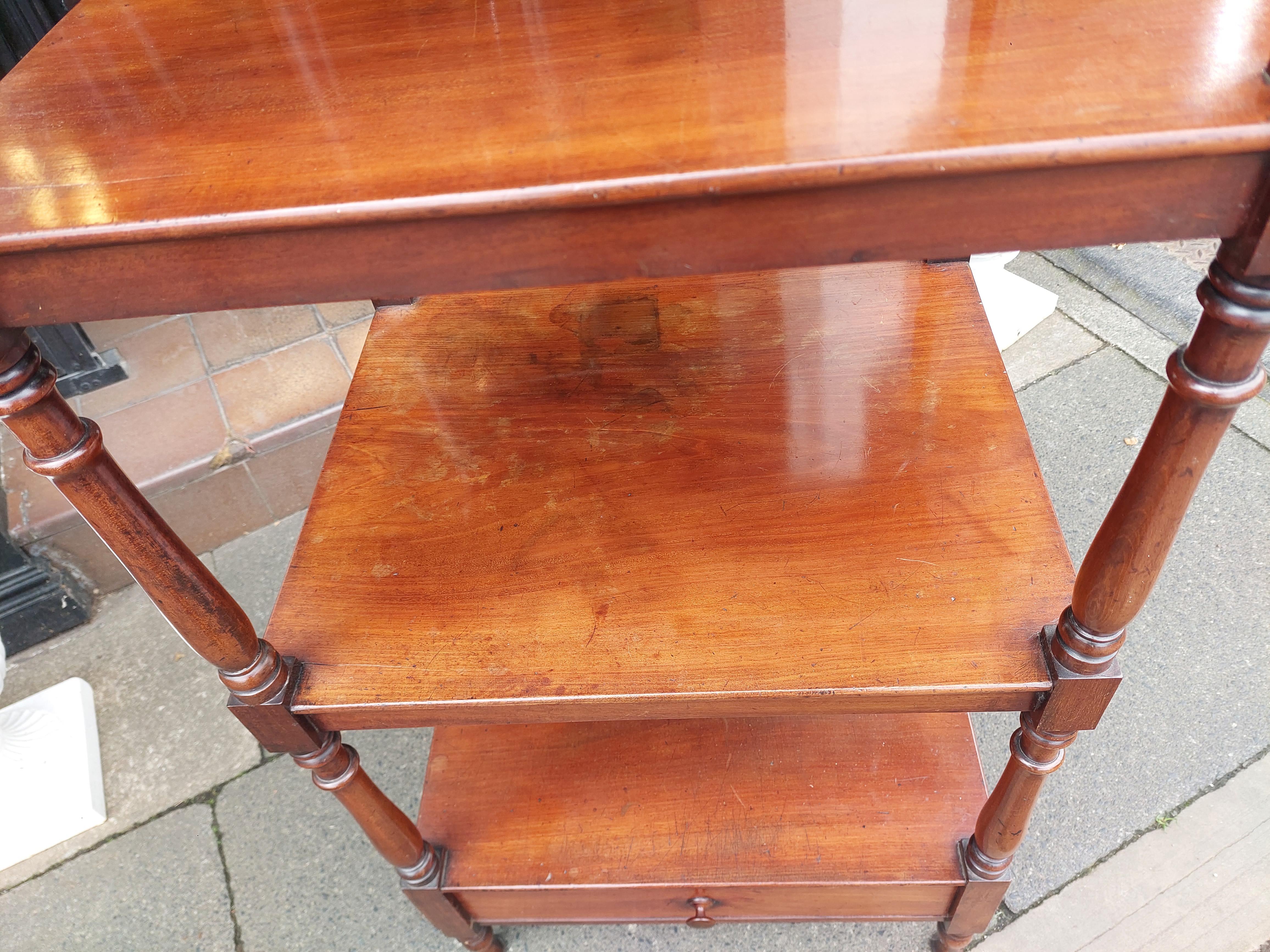 Victorian Mahogany Four Tiered Whatnot For Sale 3