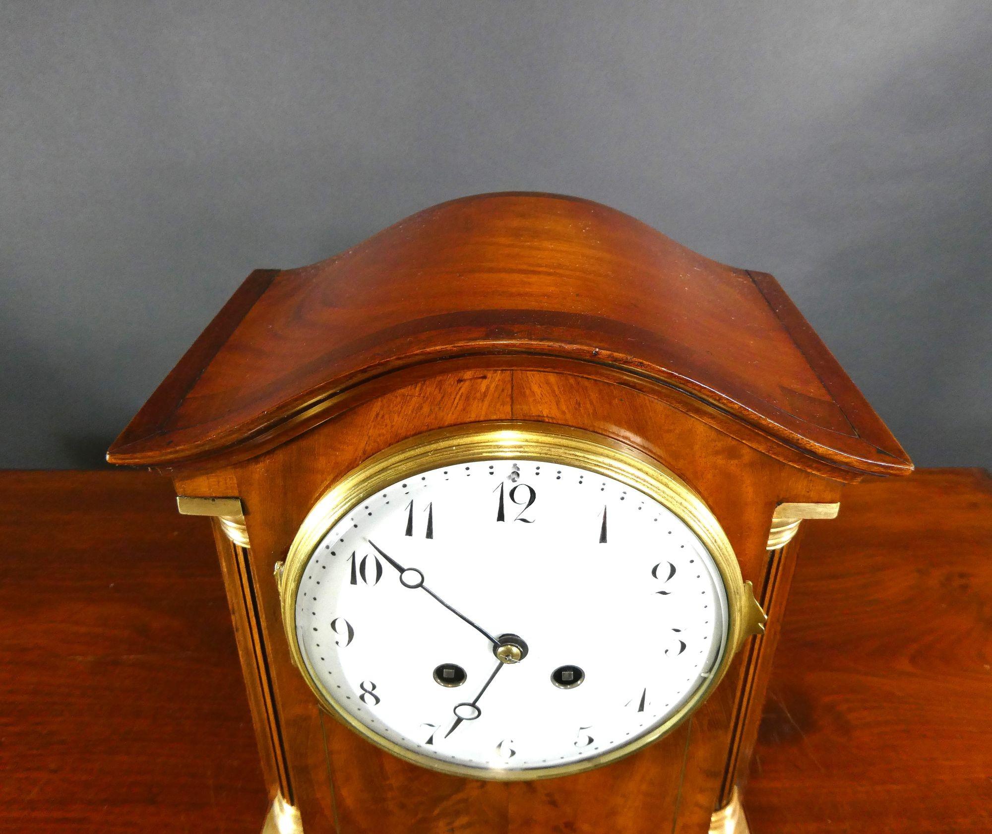 Victorian Mahogany French Mantel Clock For Sale 5