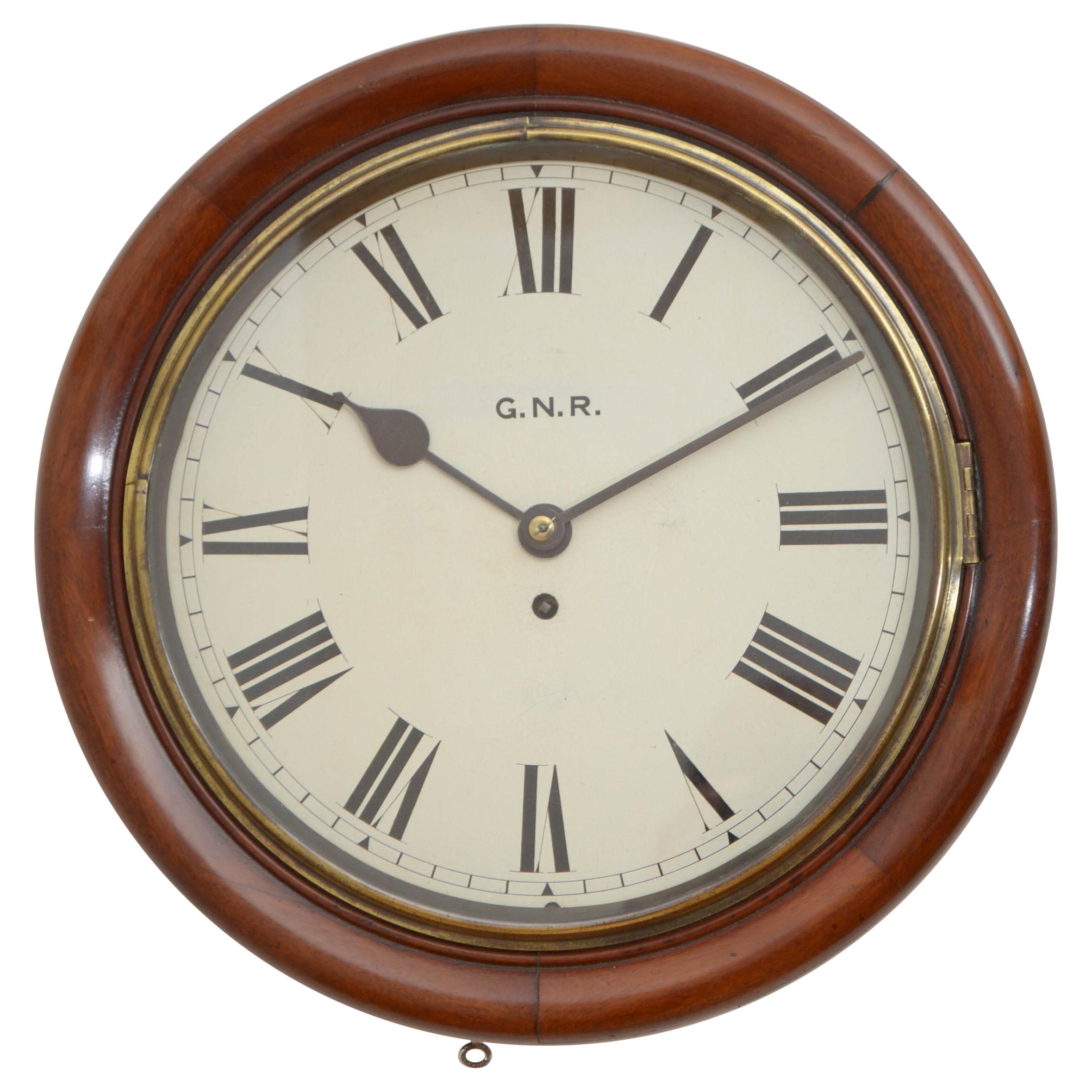 Victorian Mahogany Fusee Clock G. N. R. at 1stDibs