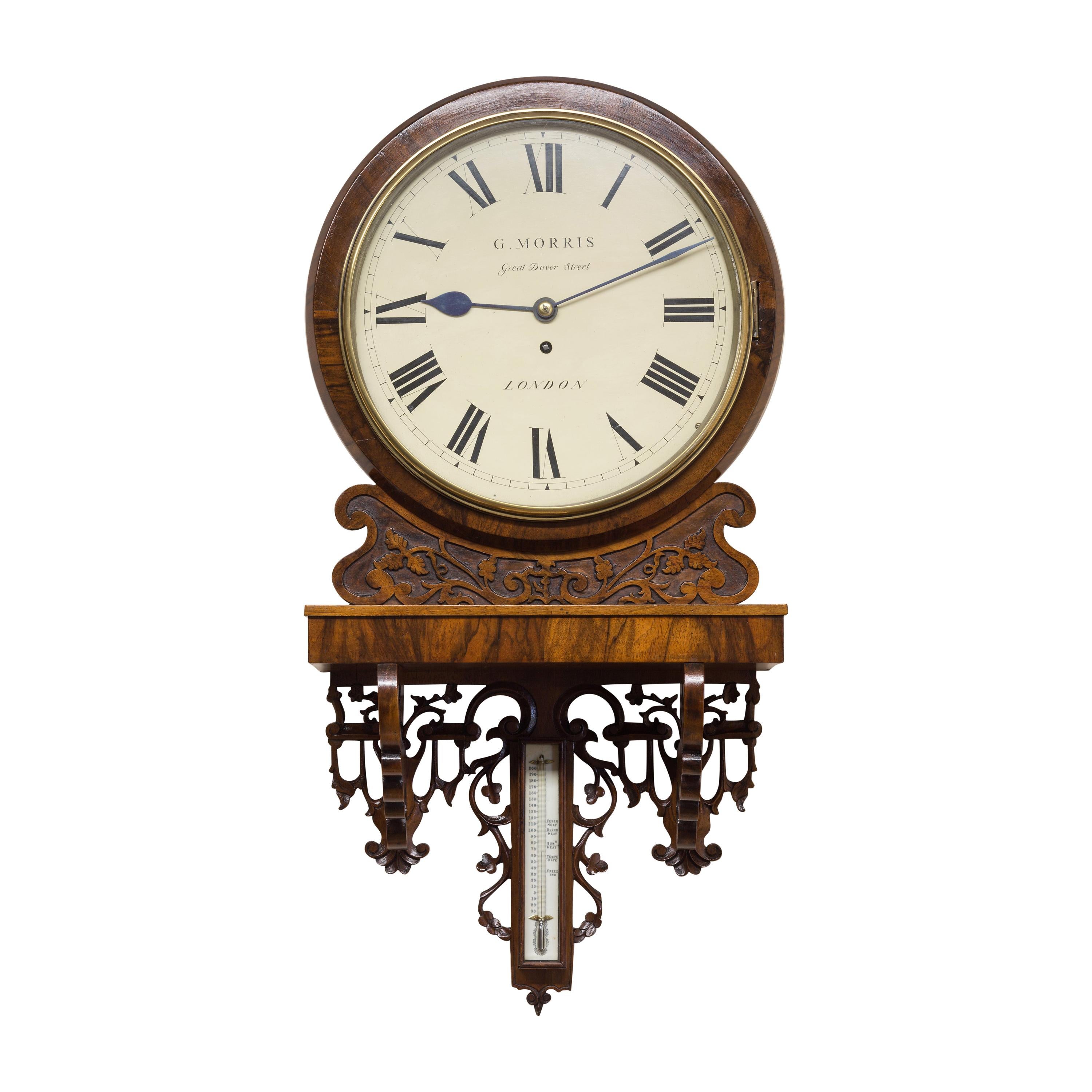 Victorian Mahogany Fusee Wall Clock by G.Morris, London
