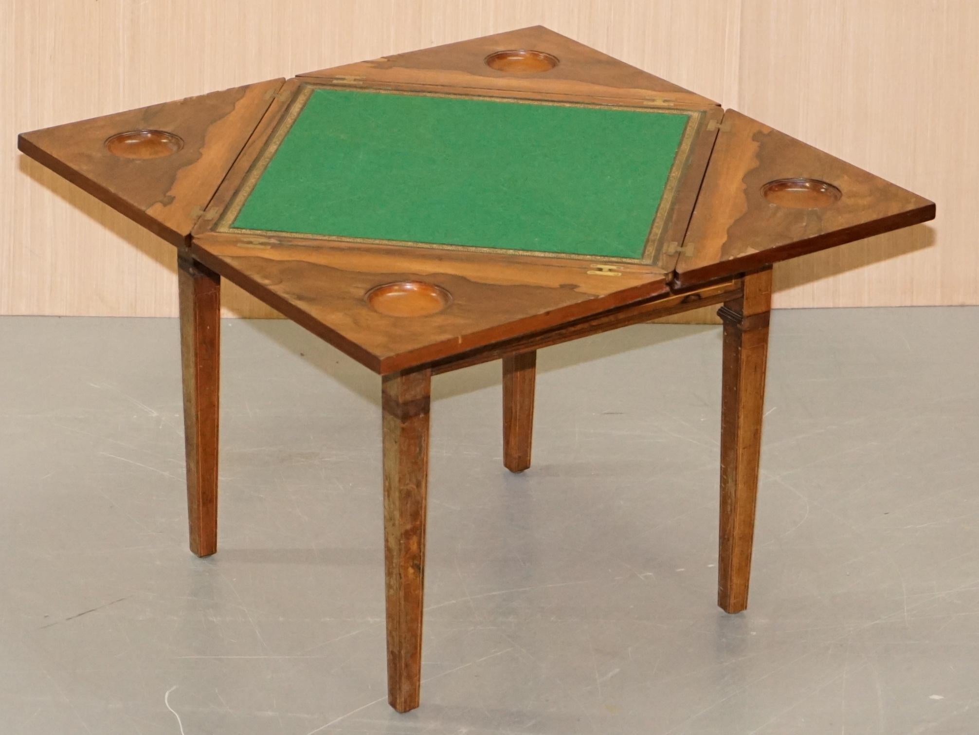 Victorian Mahogany Games Envelope Rare Wood Table circa 1880 Unfolds Extends 5