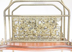 Victorian Mahogany & Gilt Brass Revolving Canterbury on stand