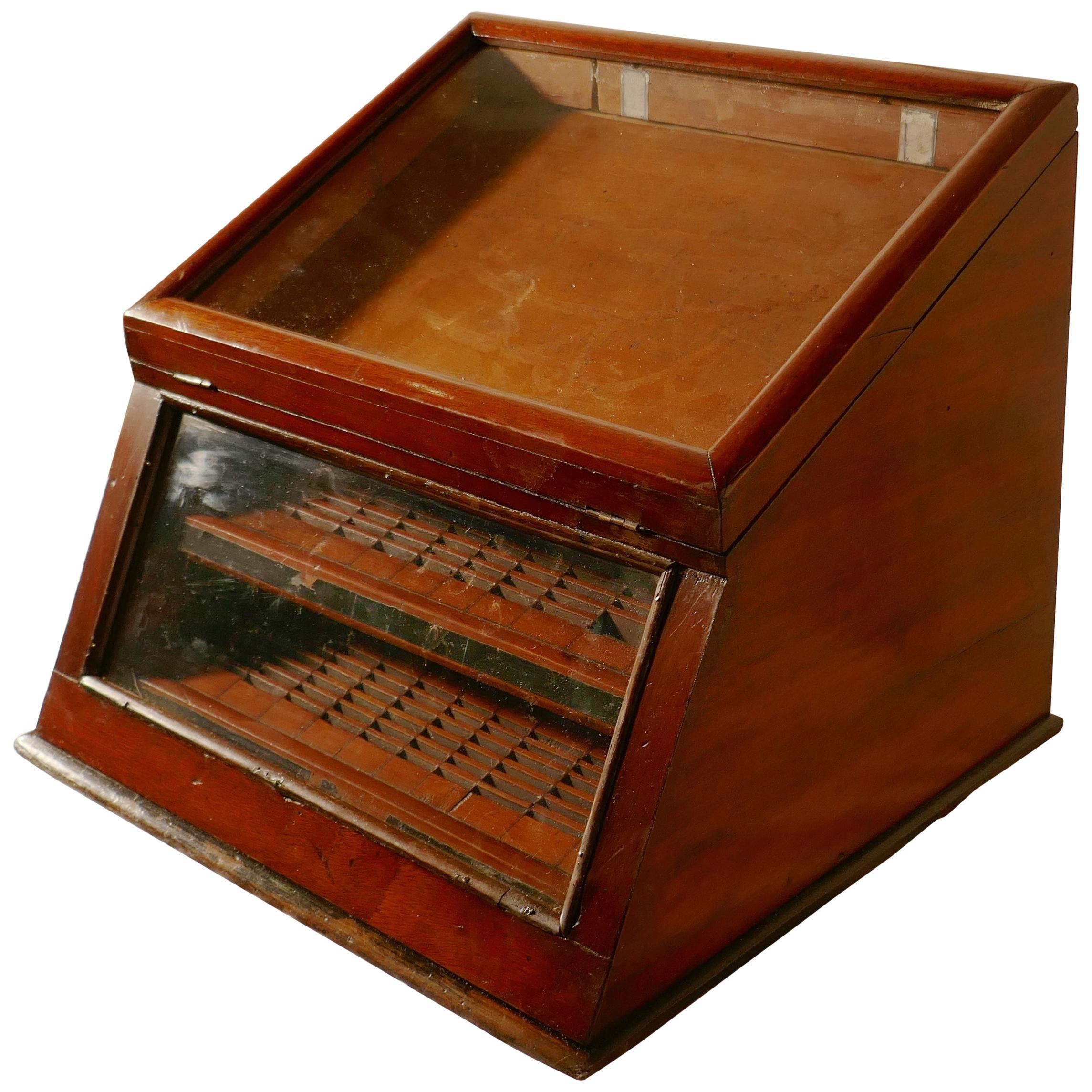 Victorian Mahogany Haberdashery Counter Top Shop Display Cabinet