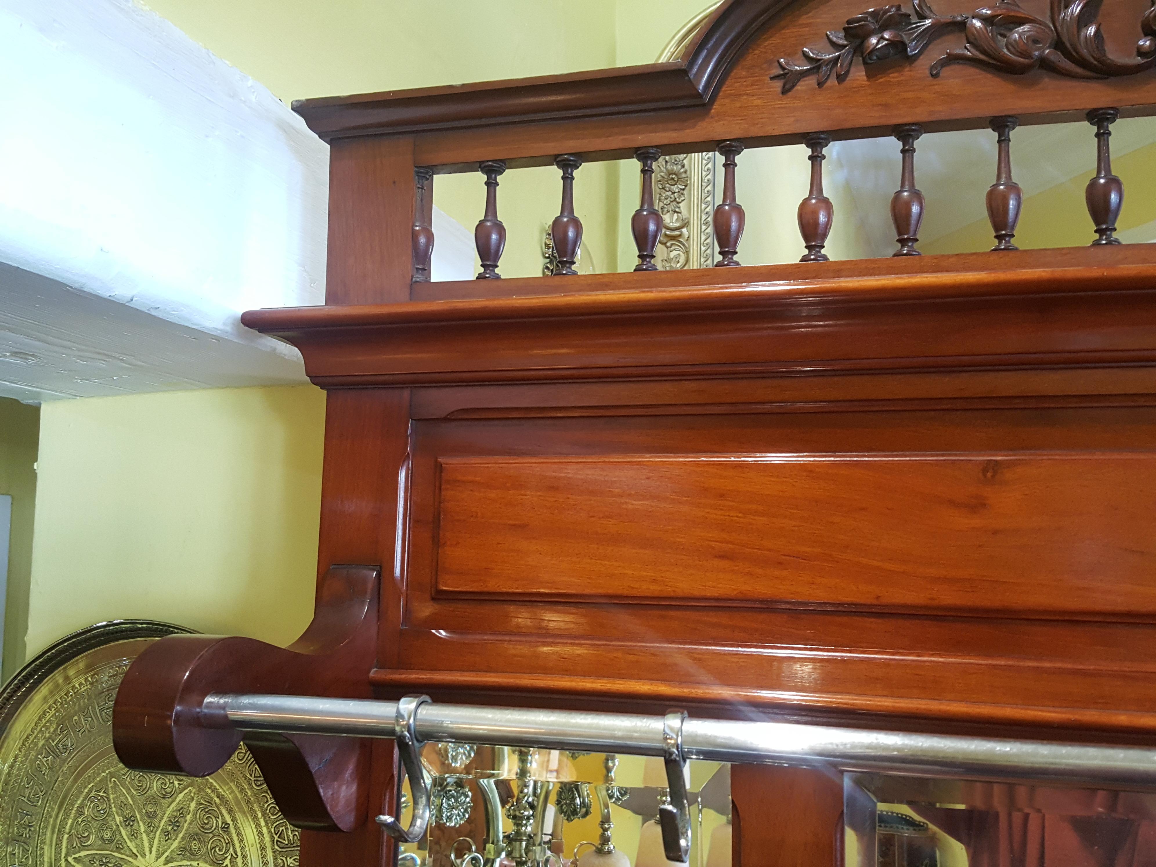 English Victorian Mahogany Hall Stand For Sale