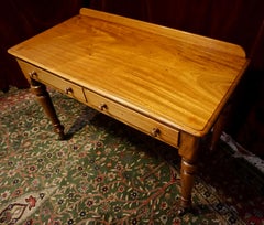 Colonial Mahogany Handmade Writing Table Cum Console On Porcelain Castors