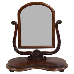 Victorian Mahogany Harp Shaped Toilet Mirror c.1850