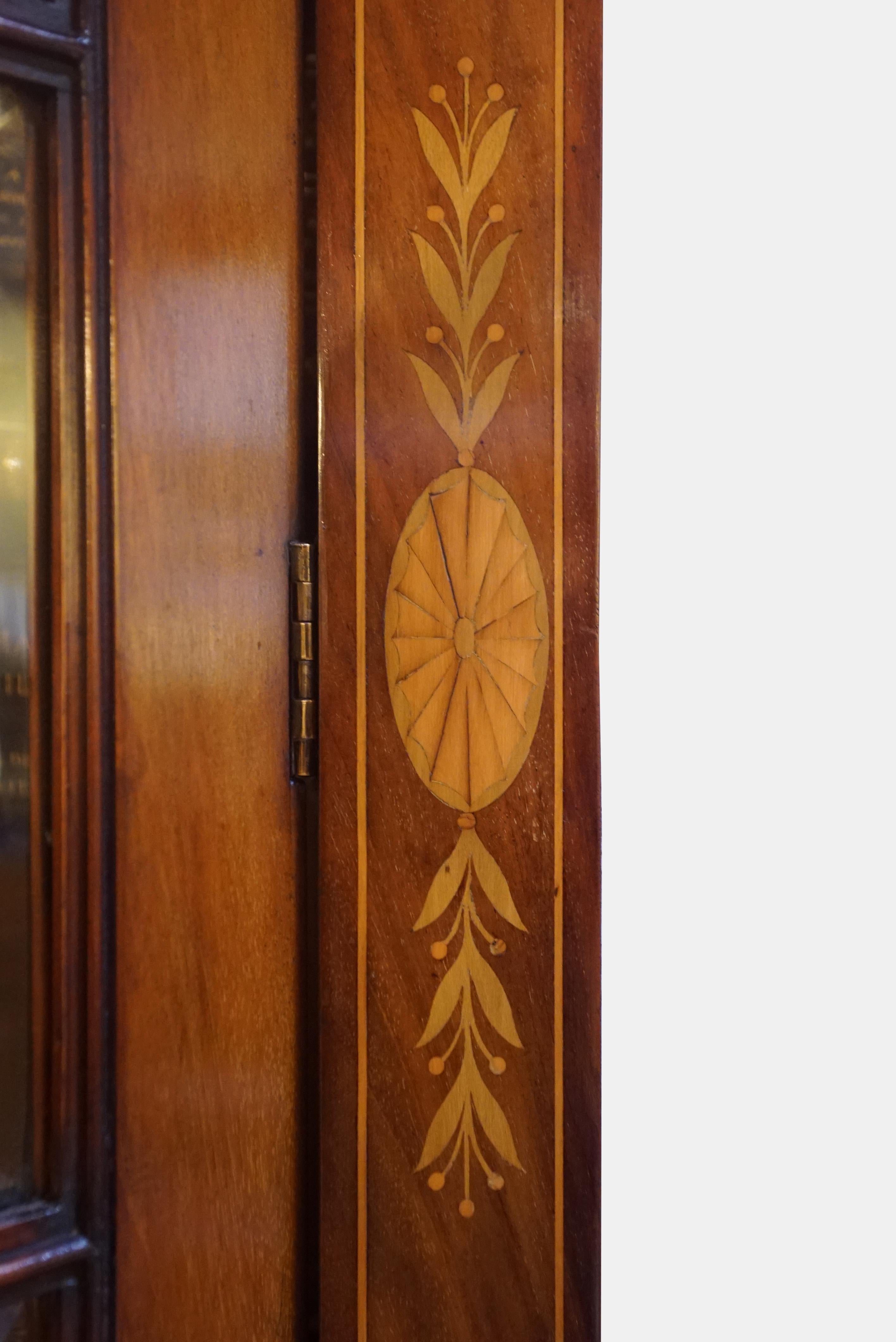 Victorian Mahogany Inlaid Chiffonier Bookcase For Sale 1