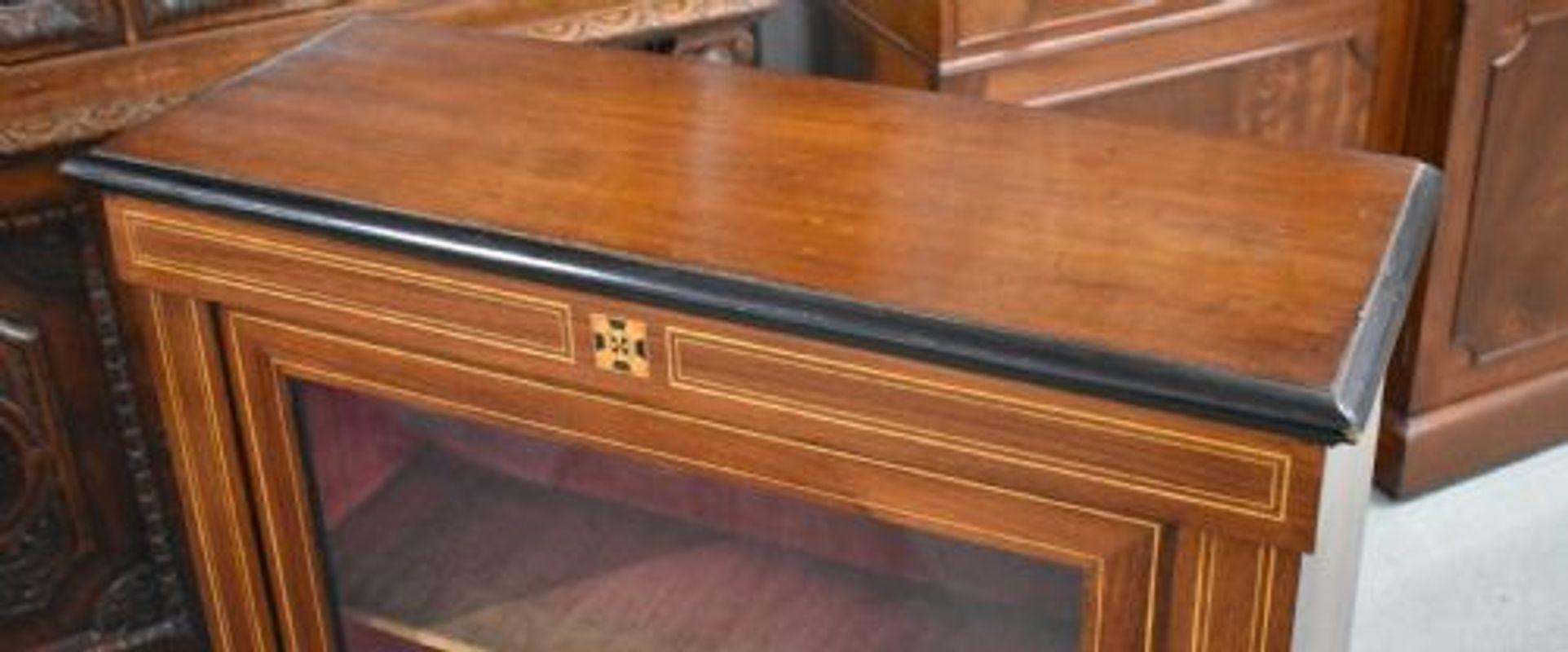 19th Century Victorian Mahogany Inlaid Pier Cabinet For Sale