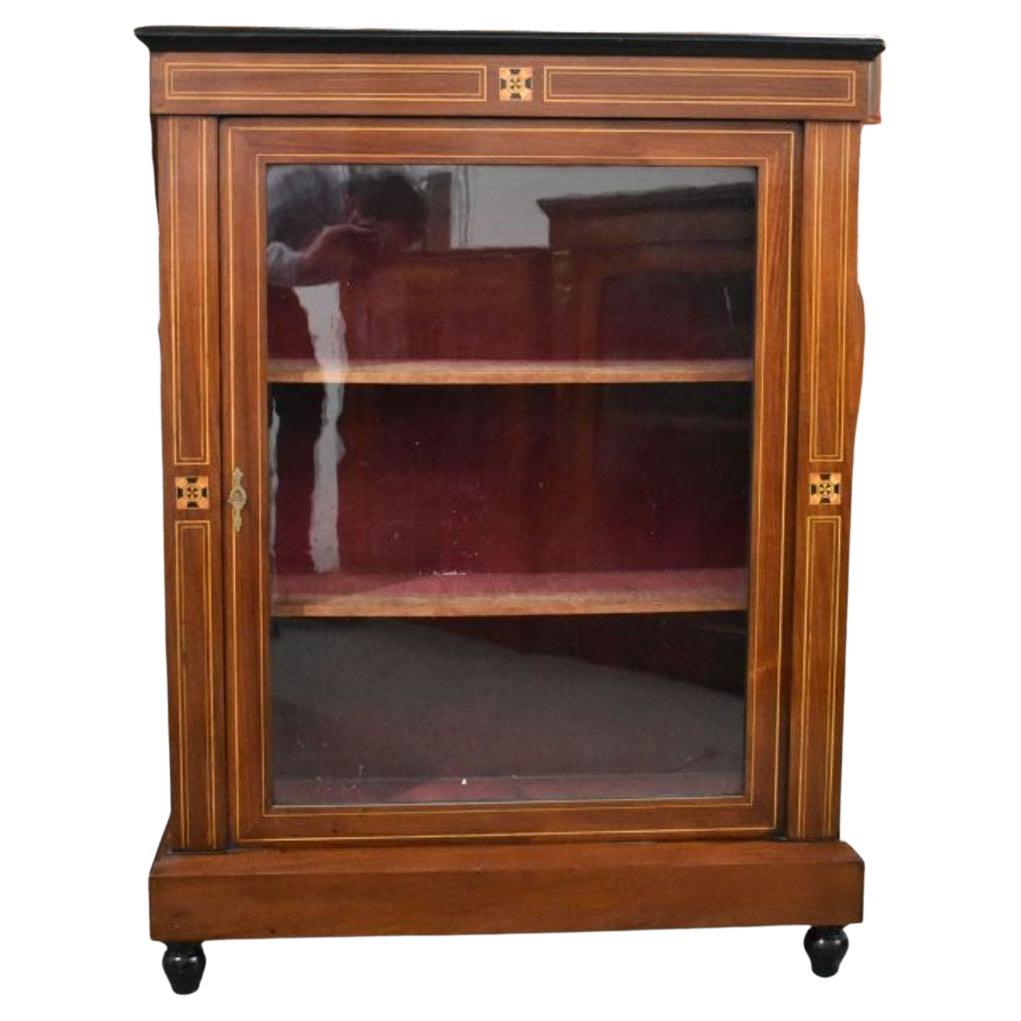 Victorian Mahogany Inlaid Pier Cabinet For Sale