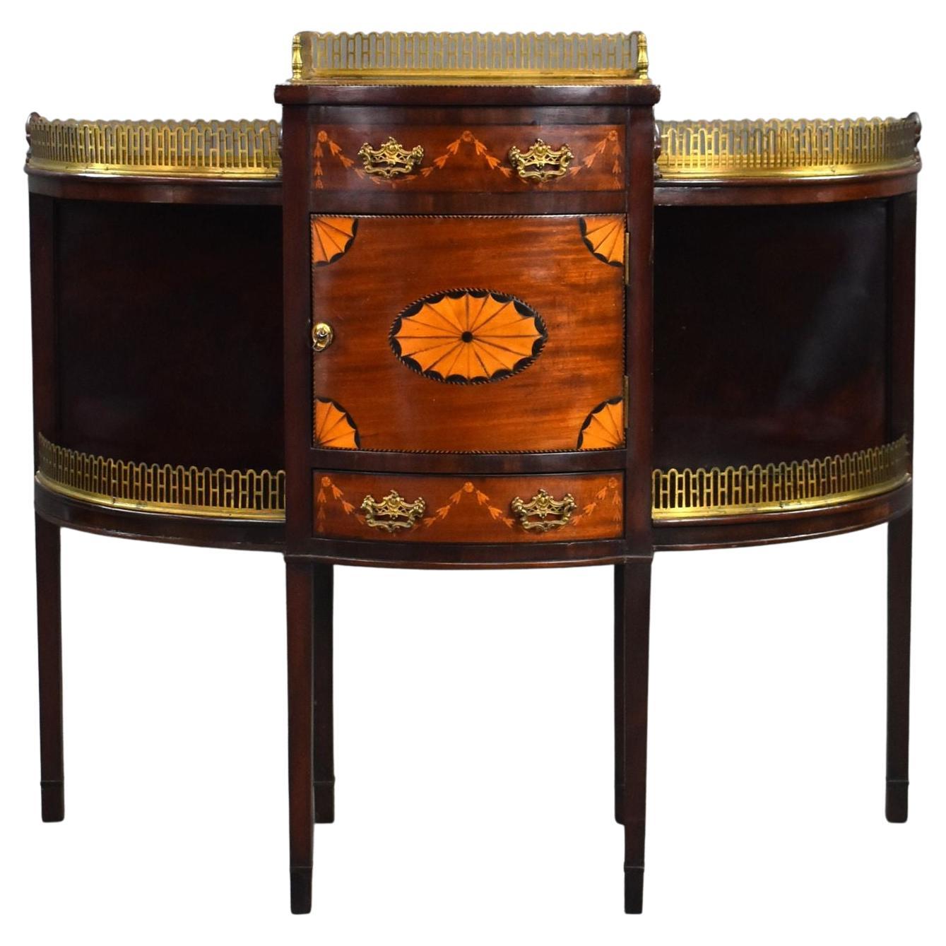 Victorian Mahogany Inlaid Side Cabinet For Sale