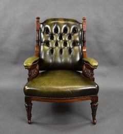 Victorian Mahogany Leather Armchair