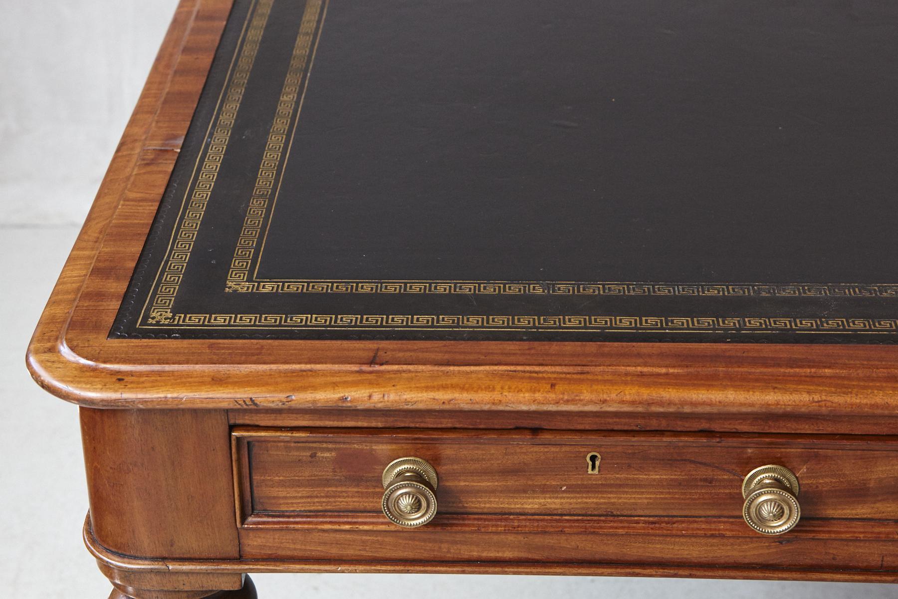 19th Century Victorian Mahogany Library/Partners Desk