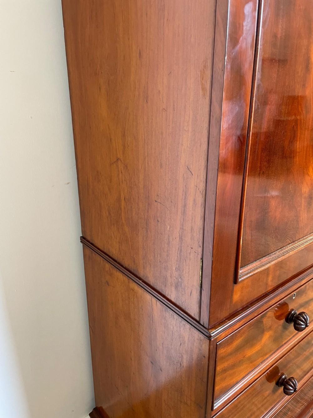 Victorian Mahogany linen press 6