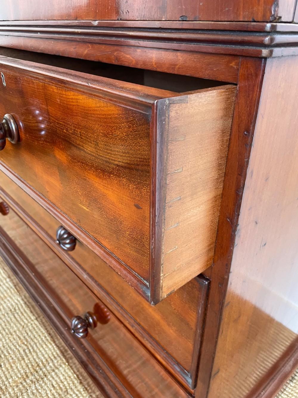 Victorian Mahogany linen press 9