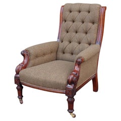 Sillón de salón victoriano de caoba