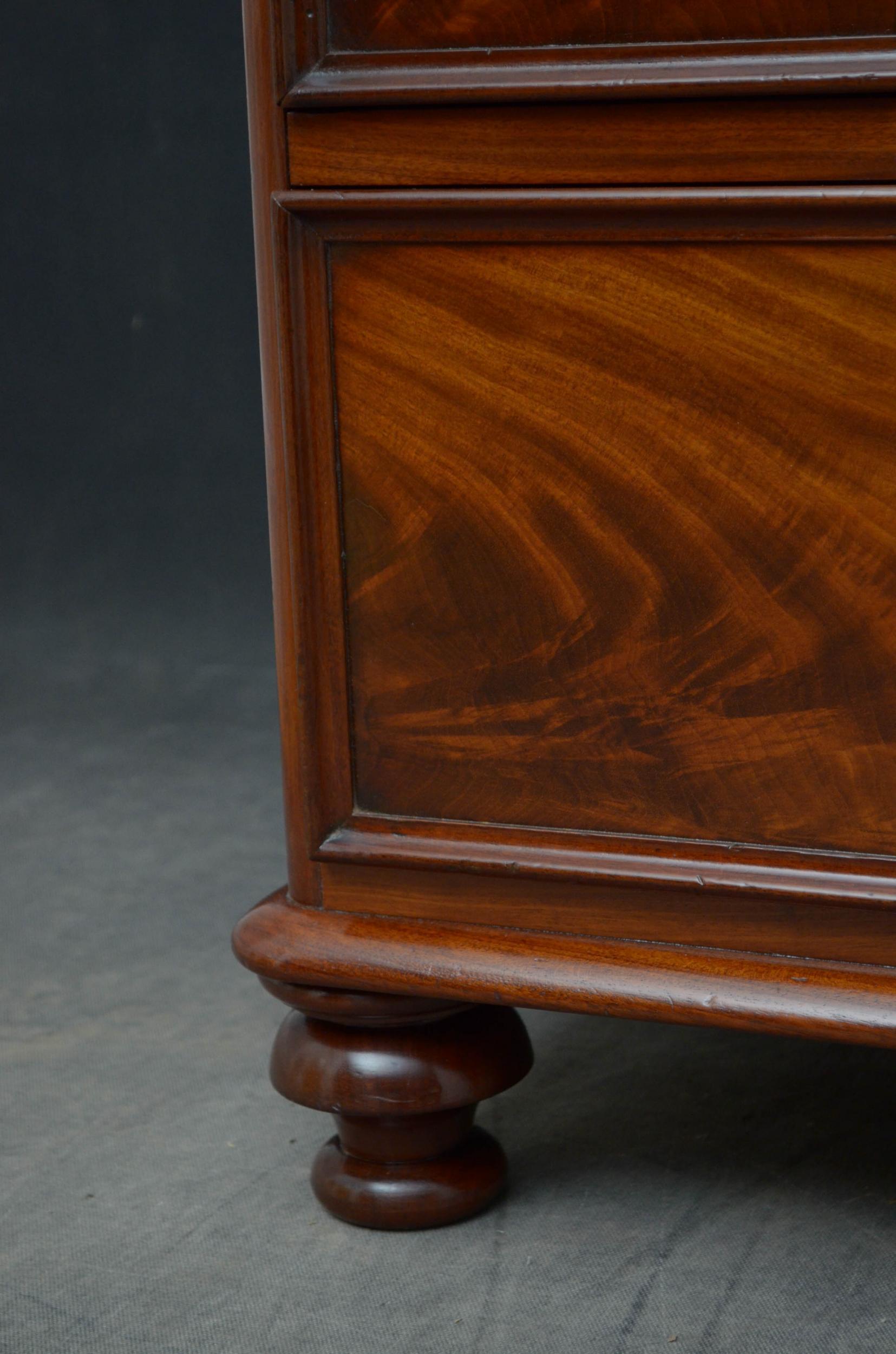 Victorian Mahogany Low Chest of Drawers 5