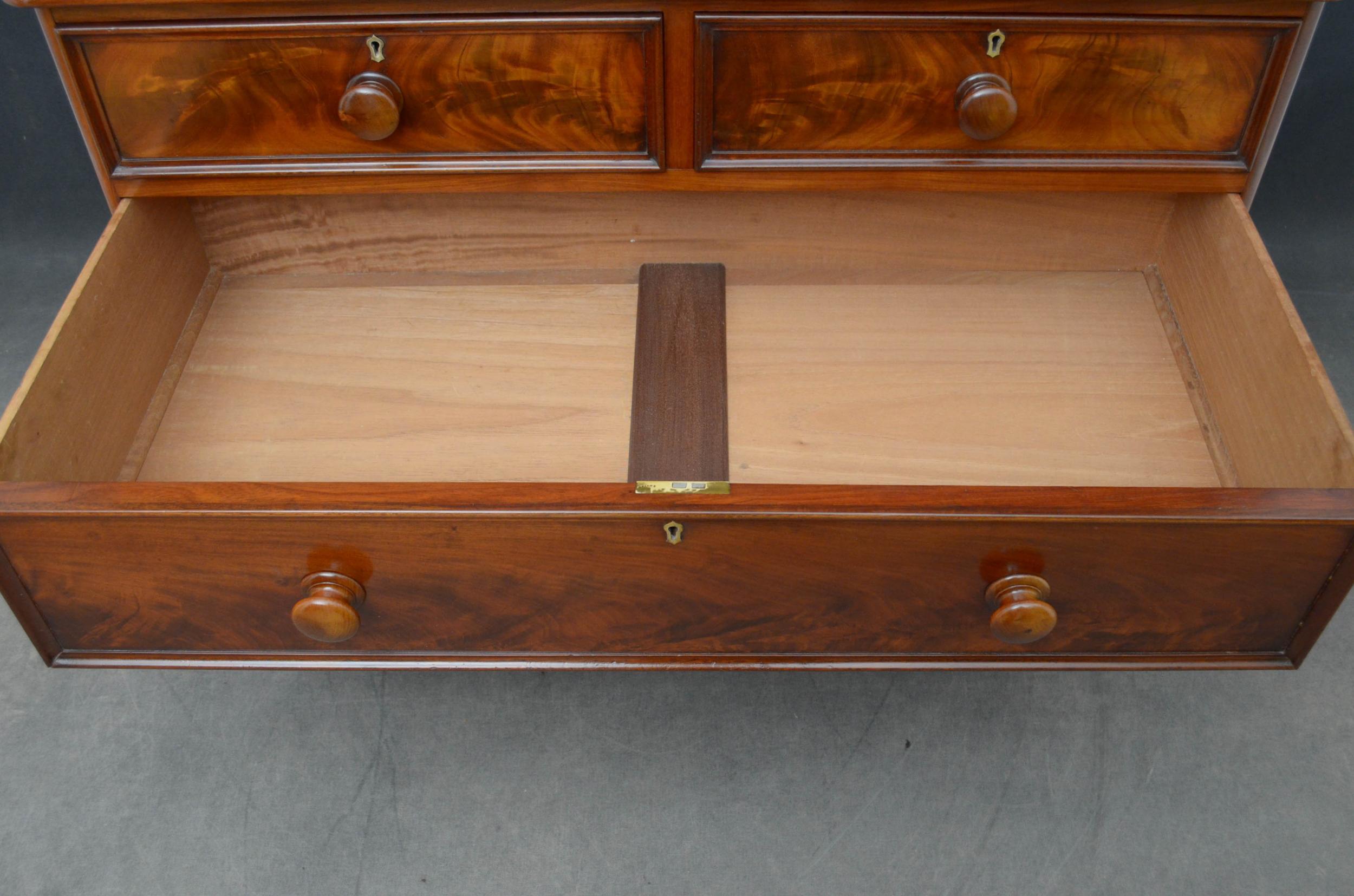 19th Century Victorian Mahogany Low Chest of Drawers