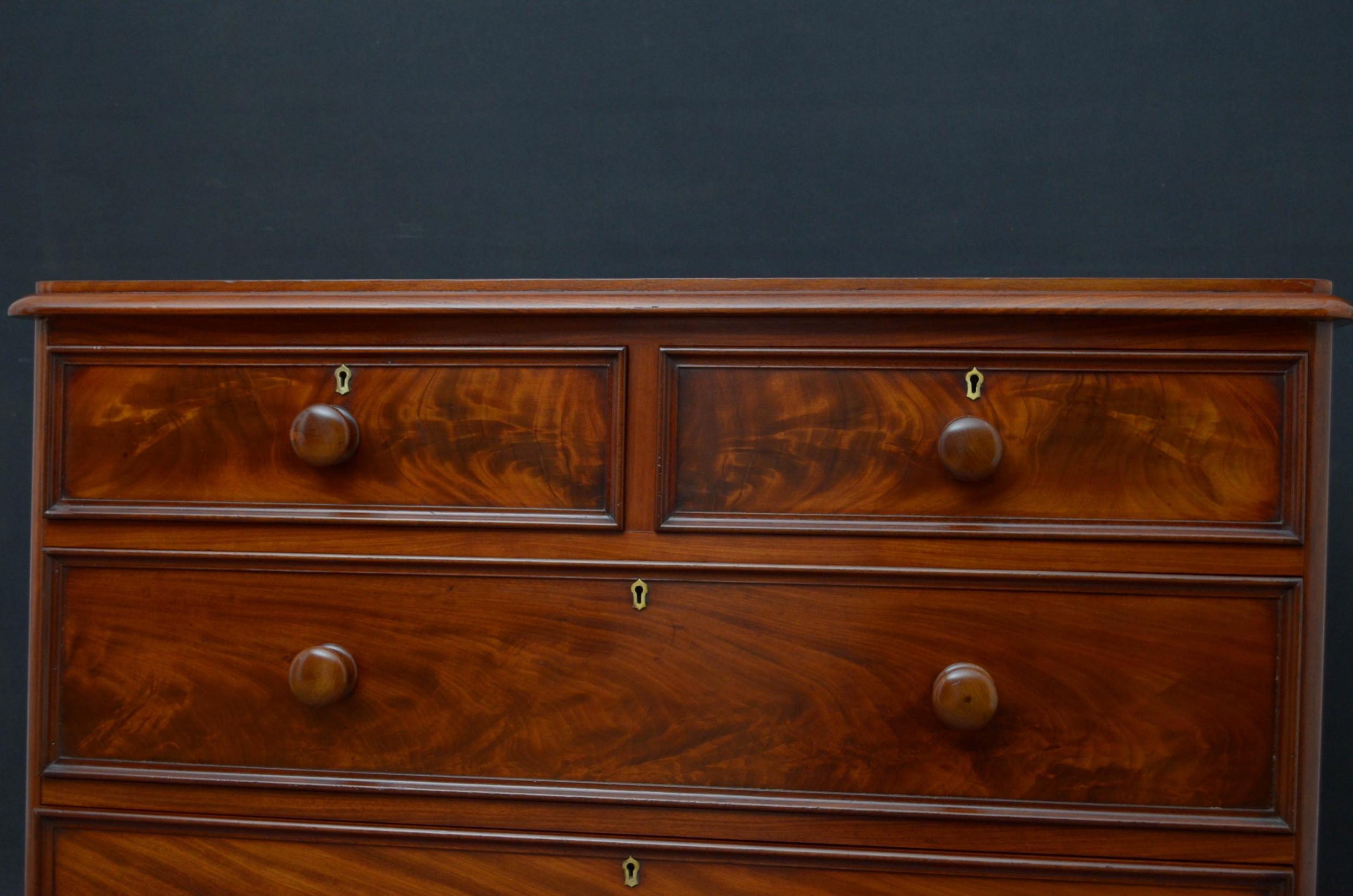 Victorian Mahogany Low Chest of Drawers 2
