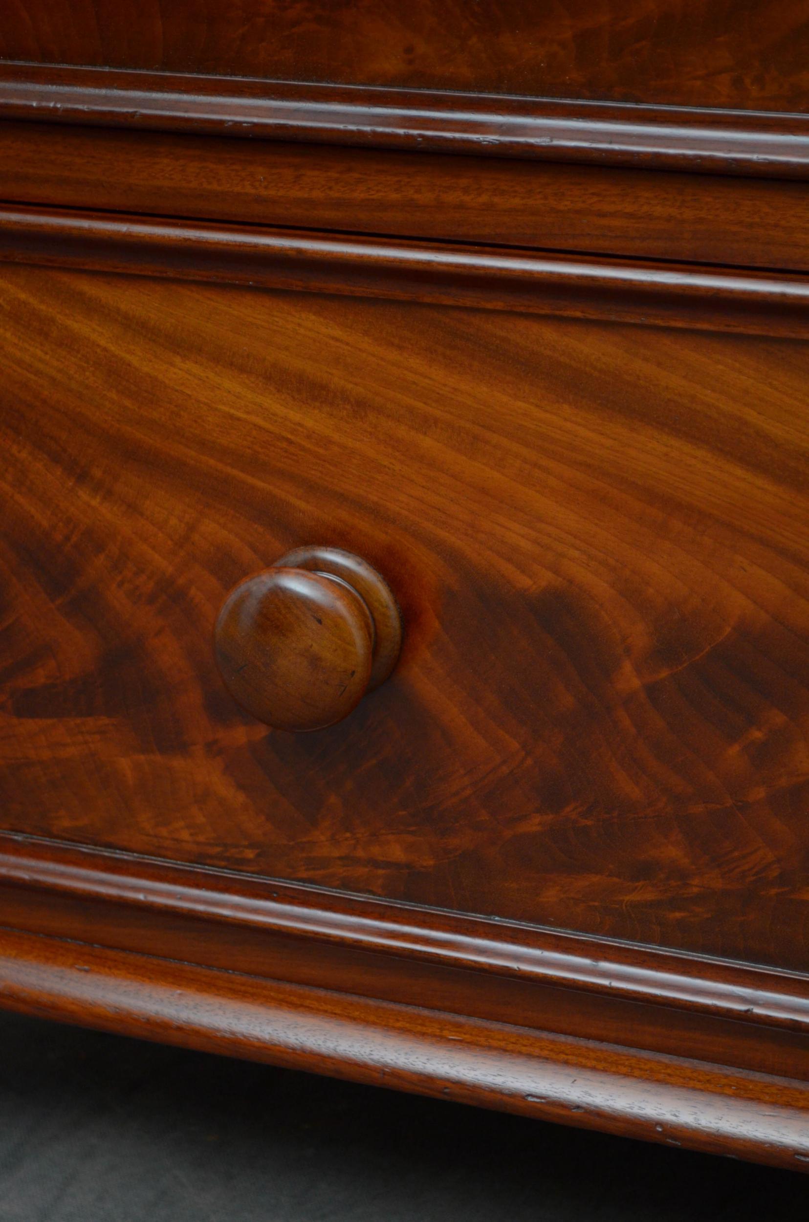 Victorian Mahogany Low Chest of Drawers 4