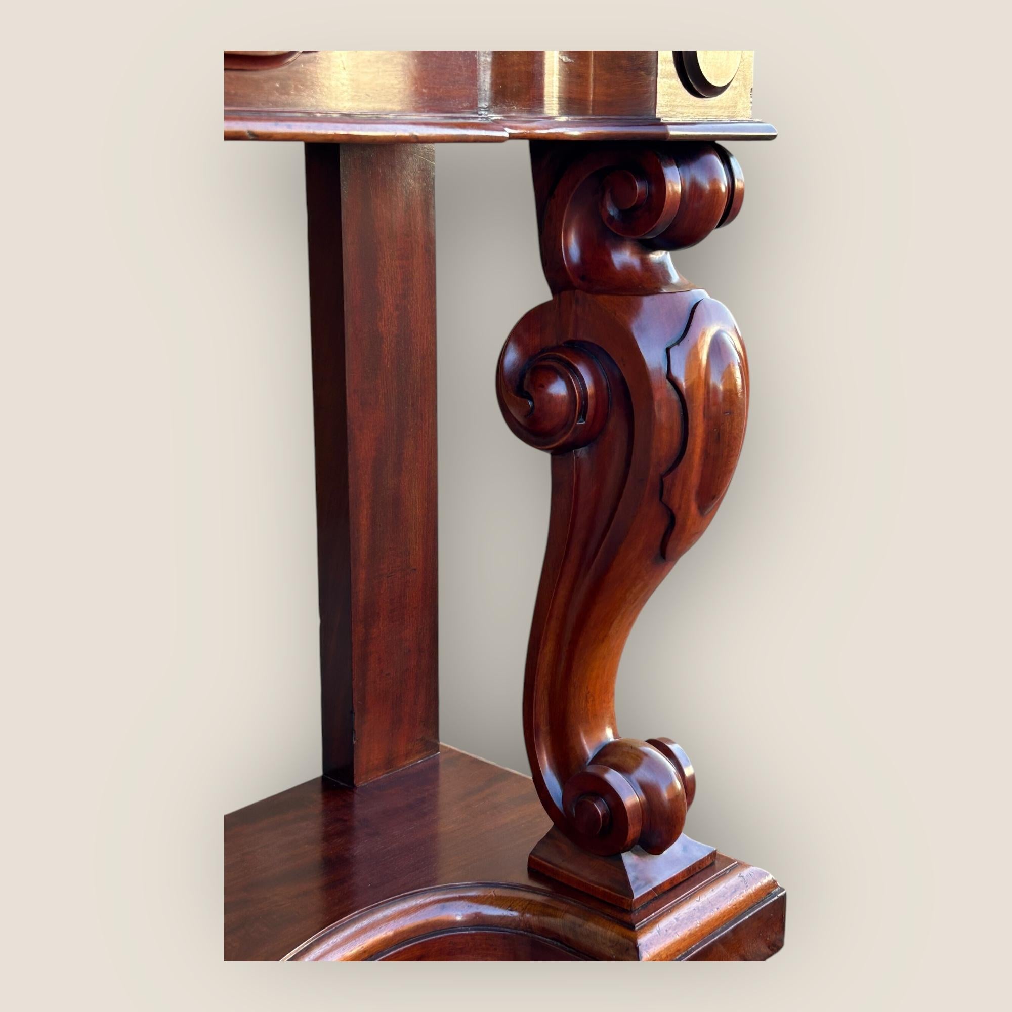 Victorian Mahogany & Marble Console Table For Sale 1