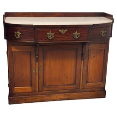 Antique Victorian Mahogany Marble Top Cabinet Circa 1860