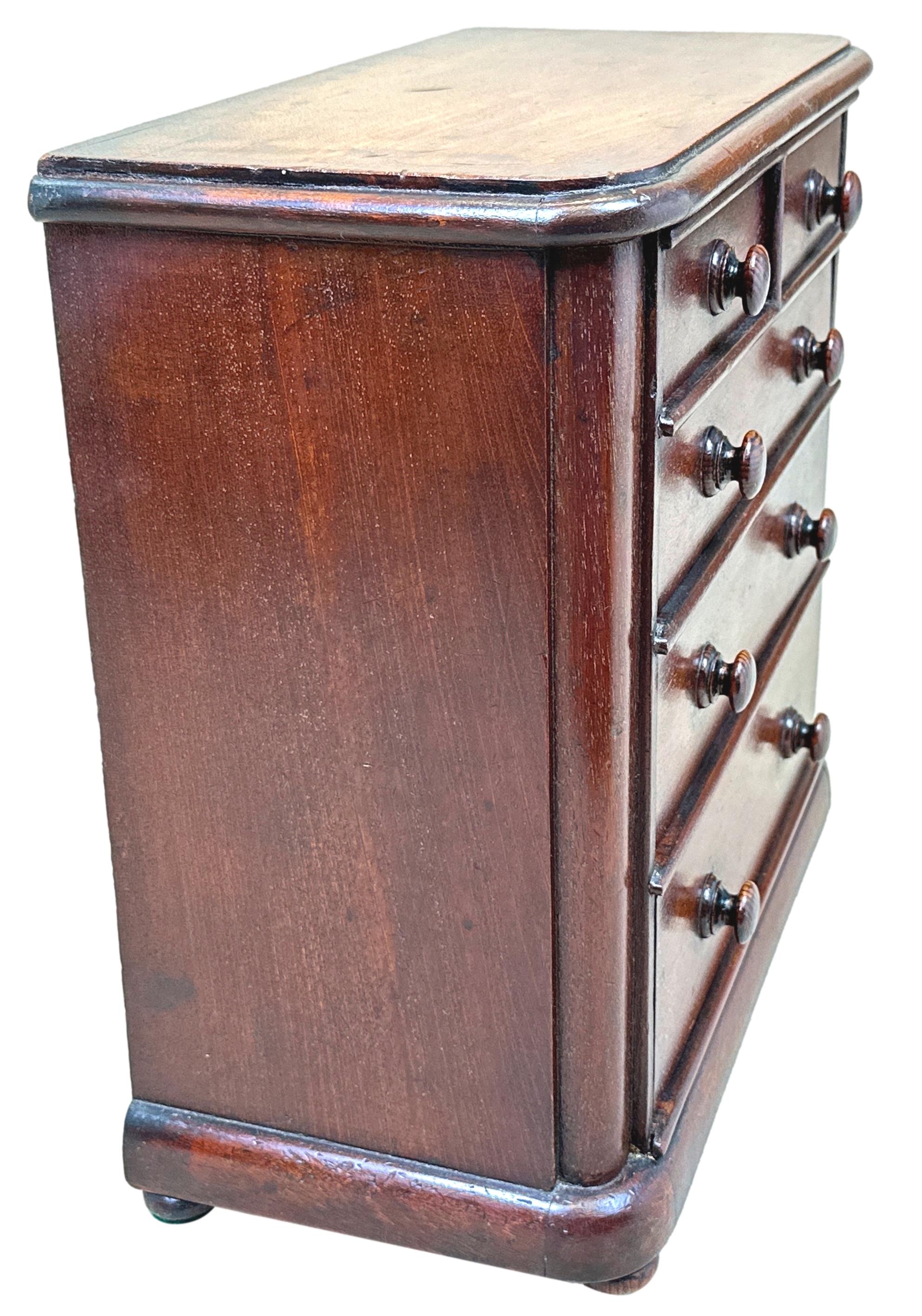 Victorian Mahogany Miniature Chest of Drawers For Sale 2