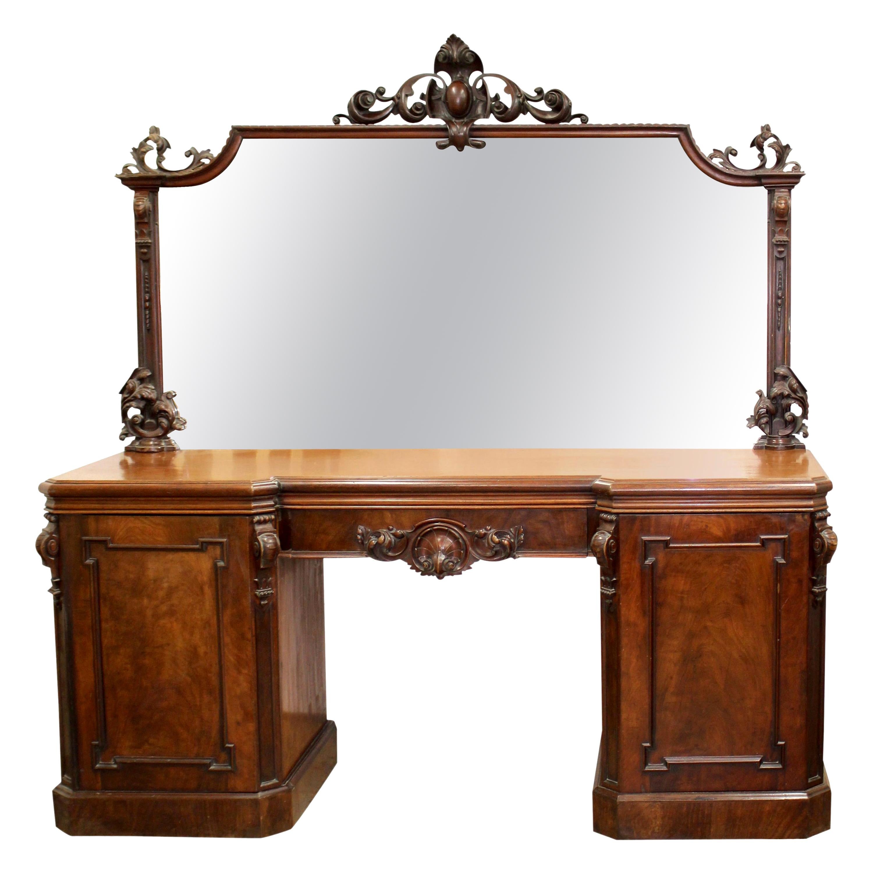 Victorian Mahogany Mirrored Sideboard For Sale