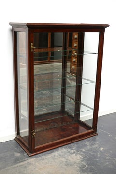 Vitrine ou vitrine de musée ou de boutique victorienne en acajou, fin du 19ème siècle