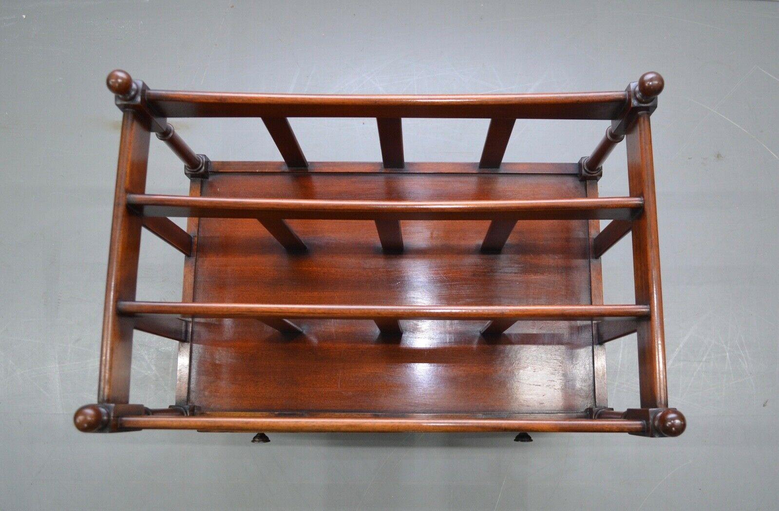 Victorian VICTORIAN HARDWOOD MUSIC STAND / MAGAZINE RACK WITH CASTORS AND SiNGLE DRAWER For Sale