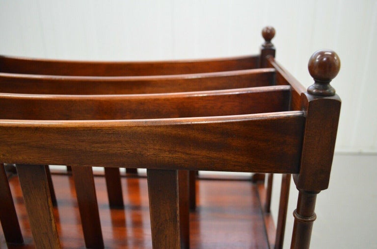 VICTORIAN HARDWOOD MUSIC STAND / MAGAZINE RACK WITH CASTORS AND SiNGLE ...