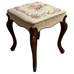Victorian Mahogany & Needlework Foot Stool