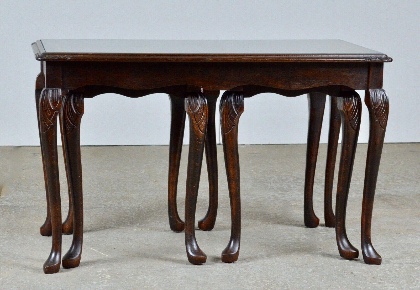 19th Century Victorian Hardwood Nest of Tree Side End Lamp Wine Tables For Sale