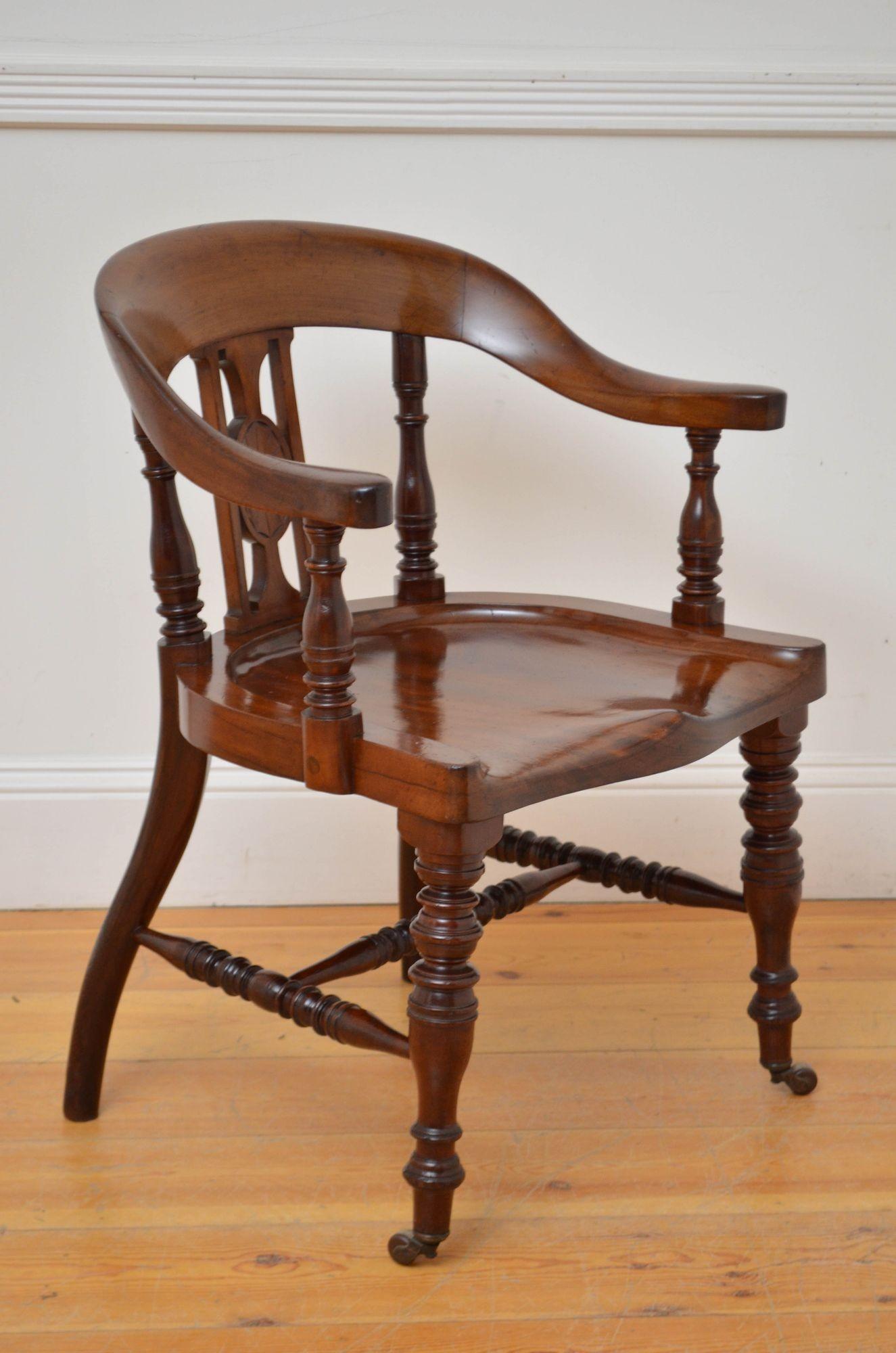 Silla de oficina / silla de escritorio victoriana de caoba en Bueno estado para la venta en Whaley Bridge, GB