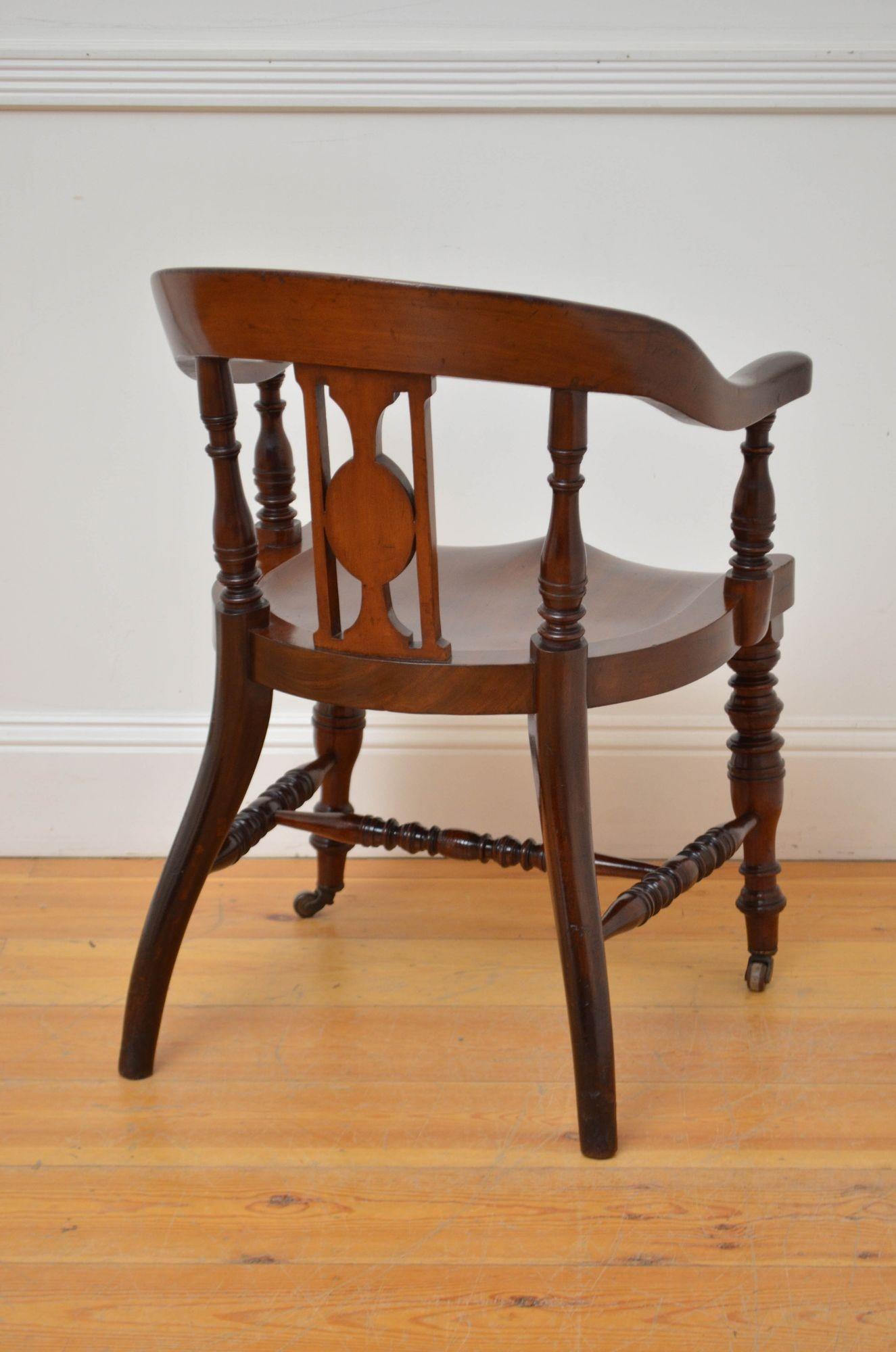 Silla de oficina / silla de escritorio victoriana de caoba Caoba en venta