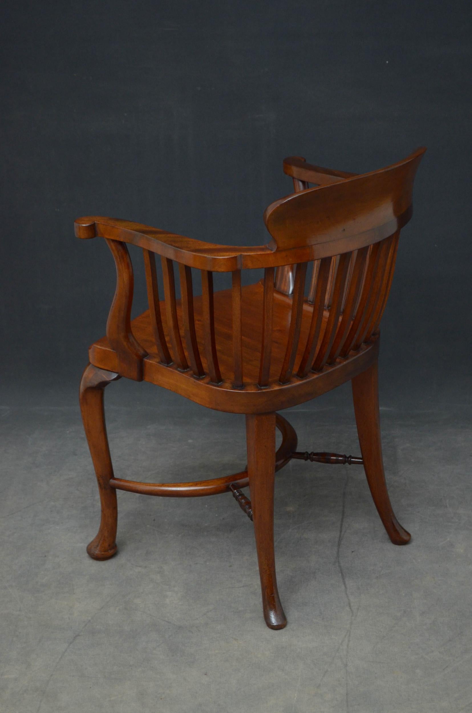 Victorian Mahogany Office Chair 4