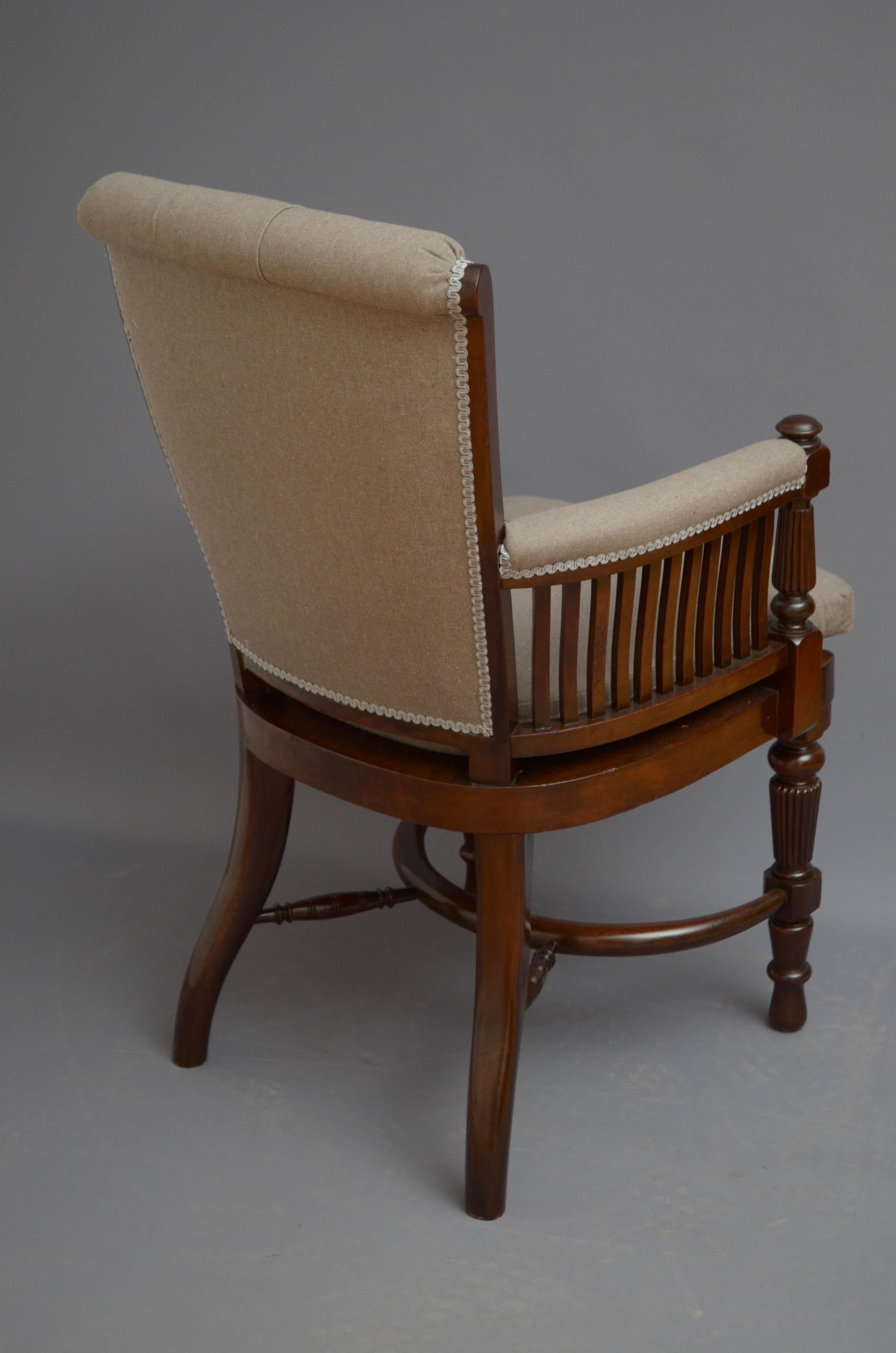 Victorian Mahogany Office Chair 6