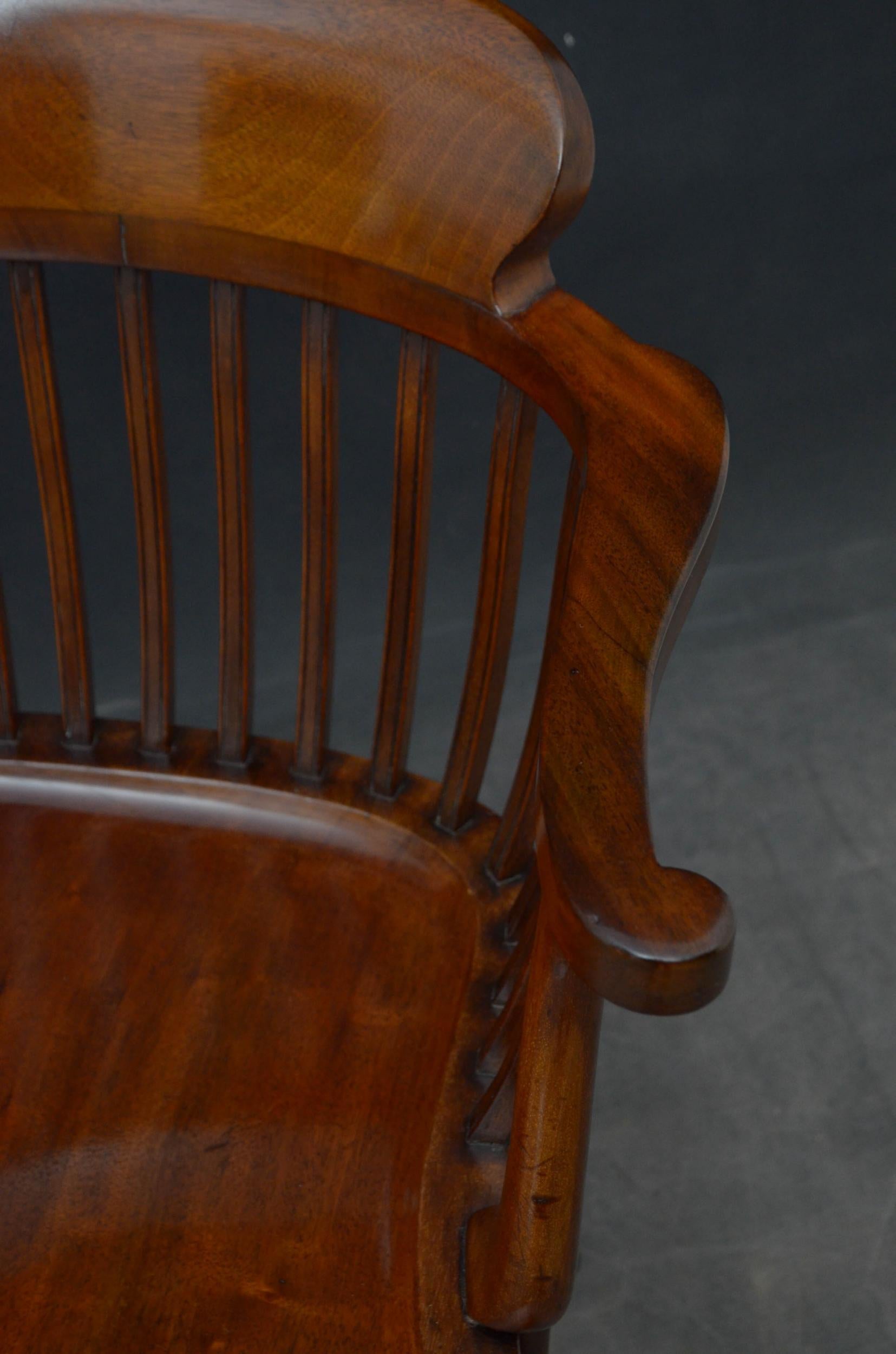 British Victorian Mahogany Office Chair