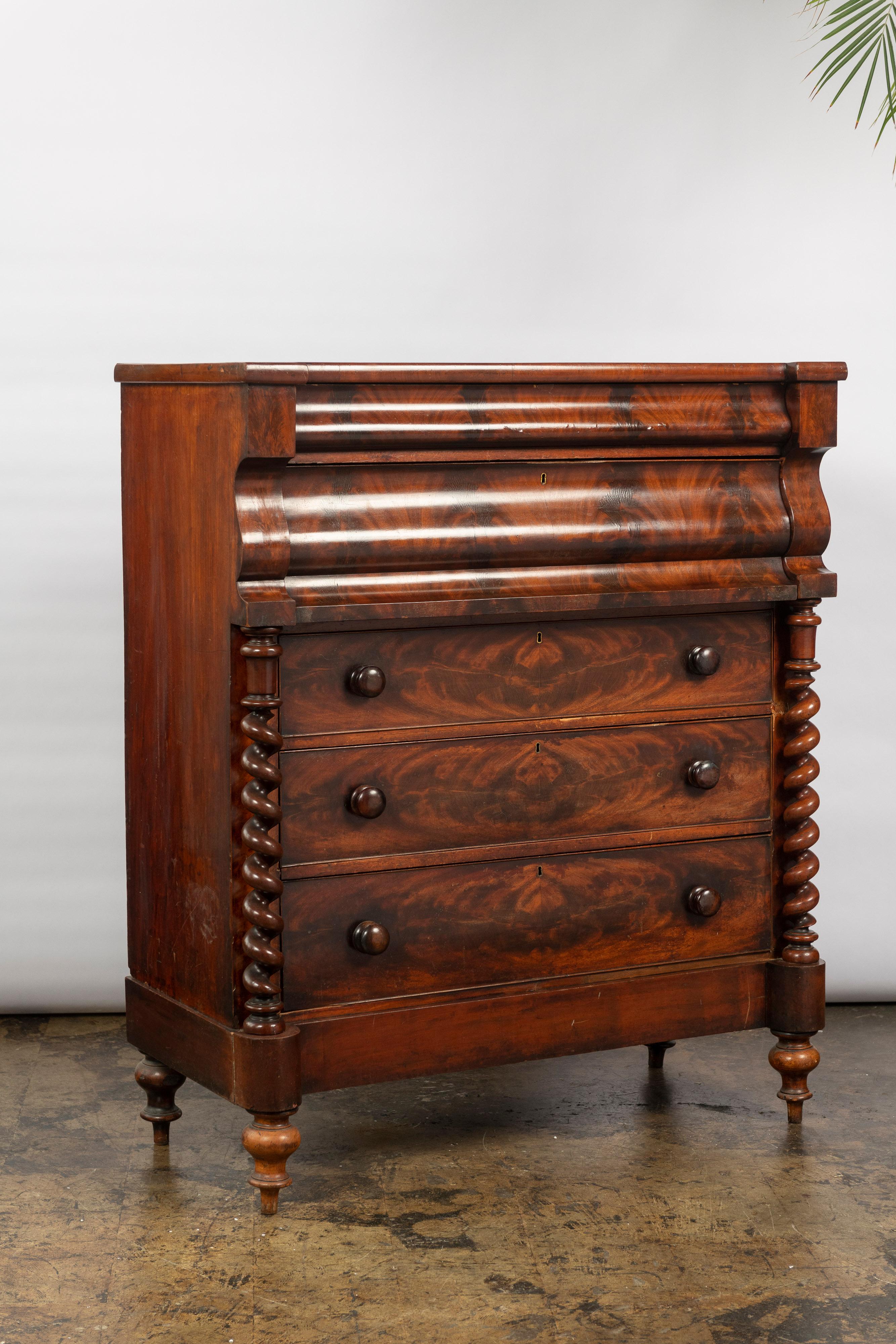 Late 19th Century Victorian Mahogany Ogee Chest For Sale