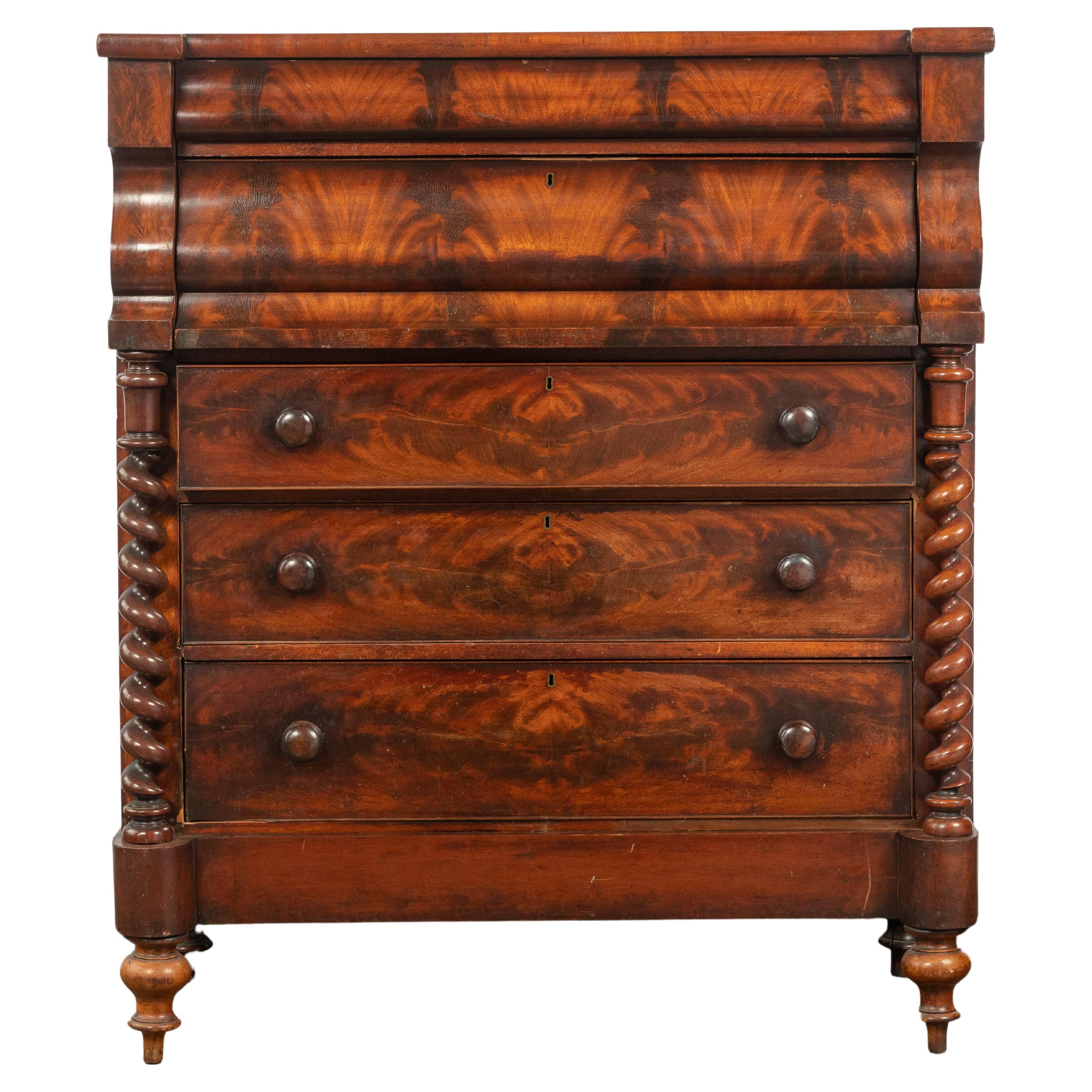 Victorian Mahogany Ogee Chest For Sale
