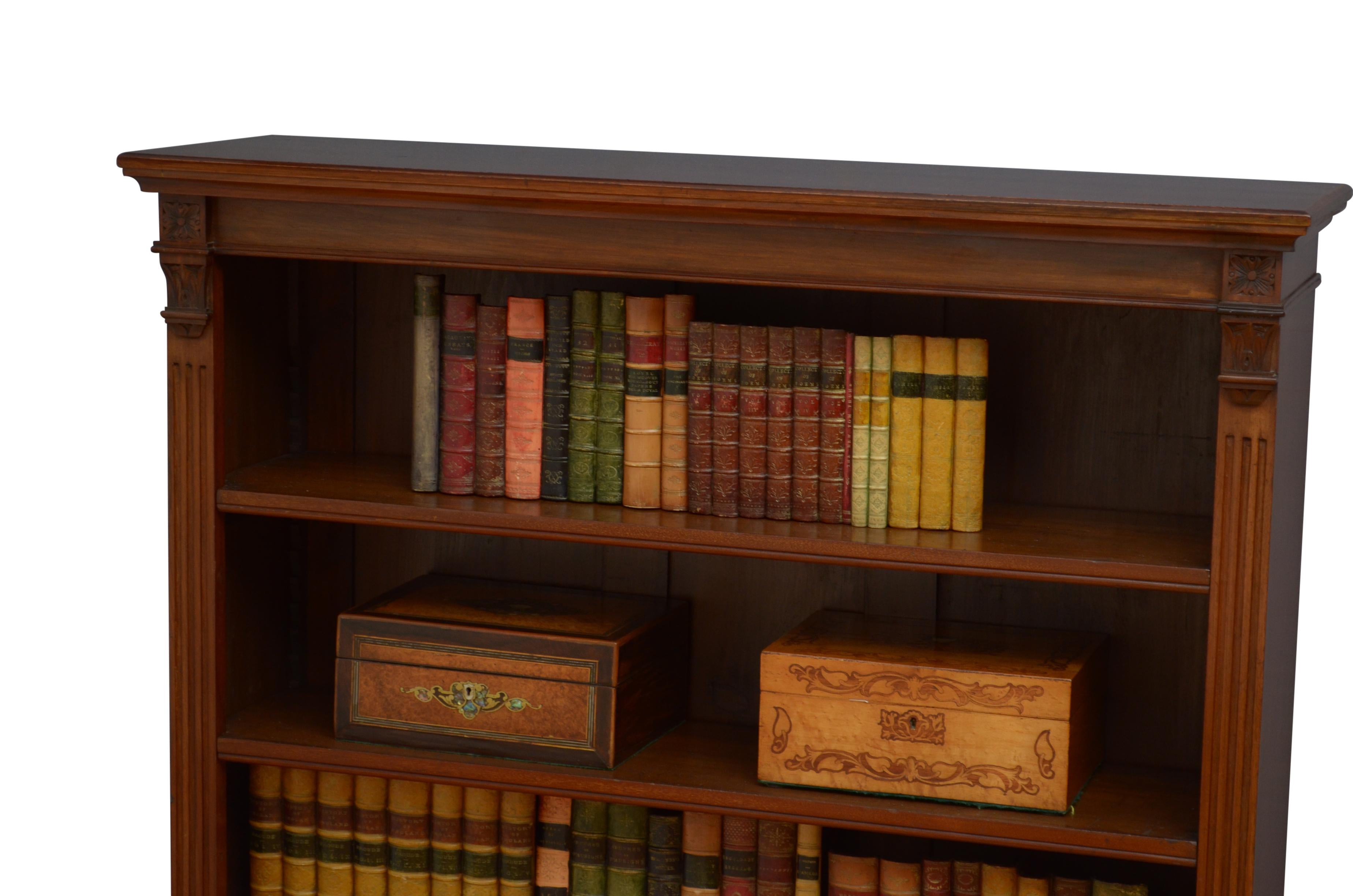 Victorian Mahogany Open Bookcase For Sale 4