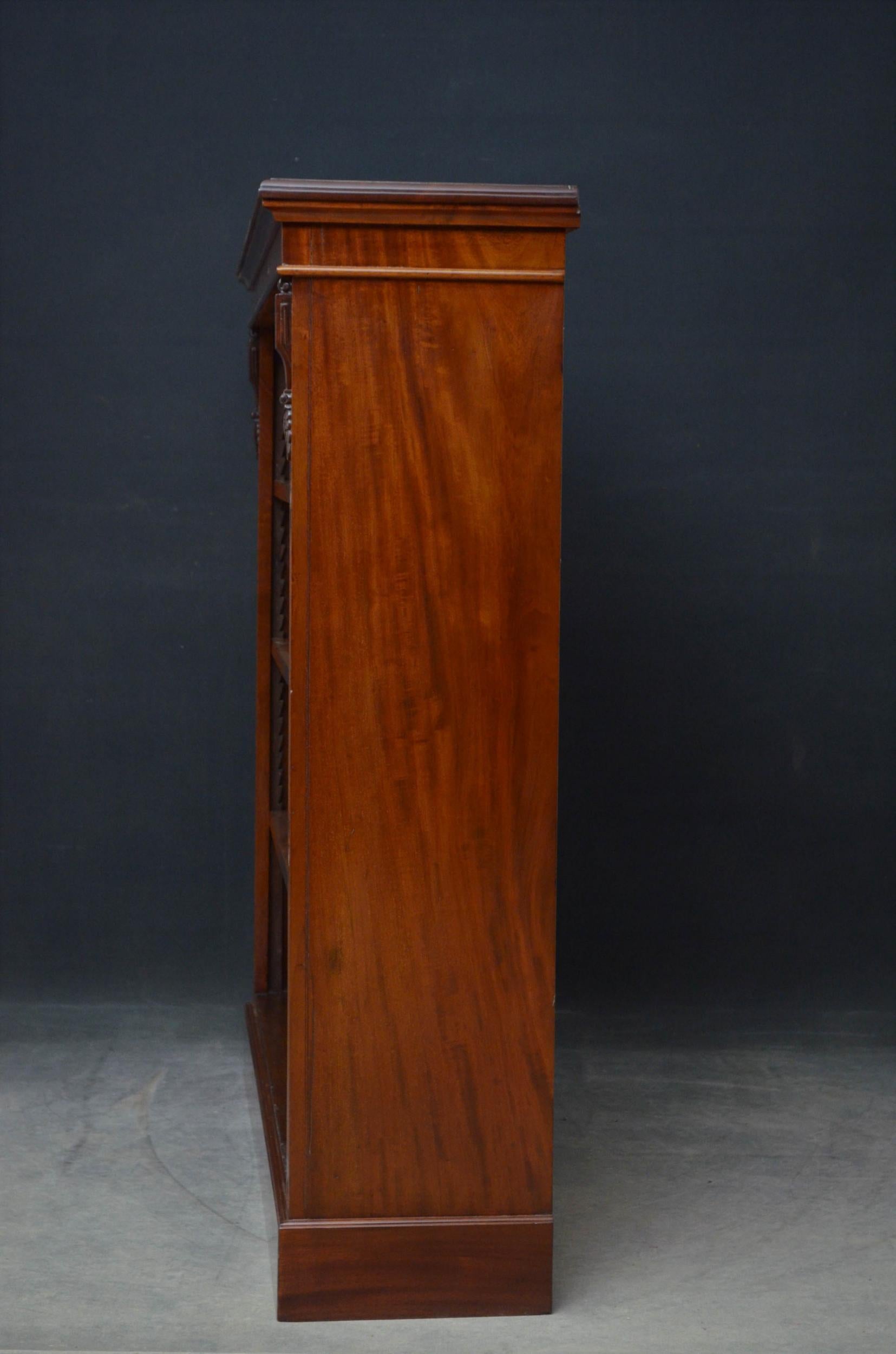 Victorian Mahogany Open Bookcase 3