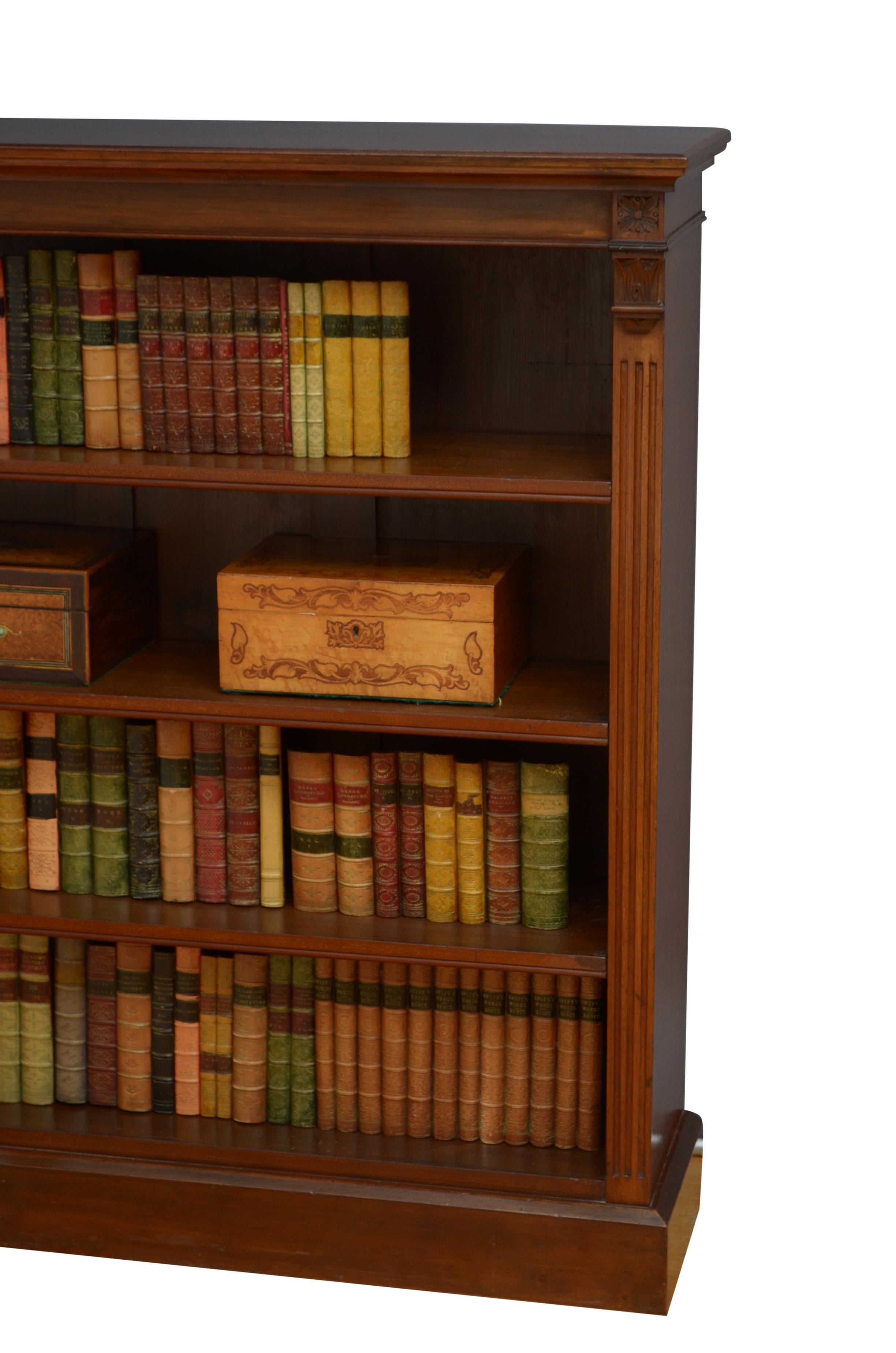 Victorian Mahogany Open Bookcase For Sale 5