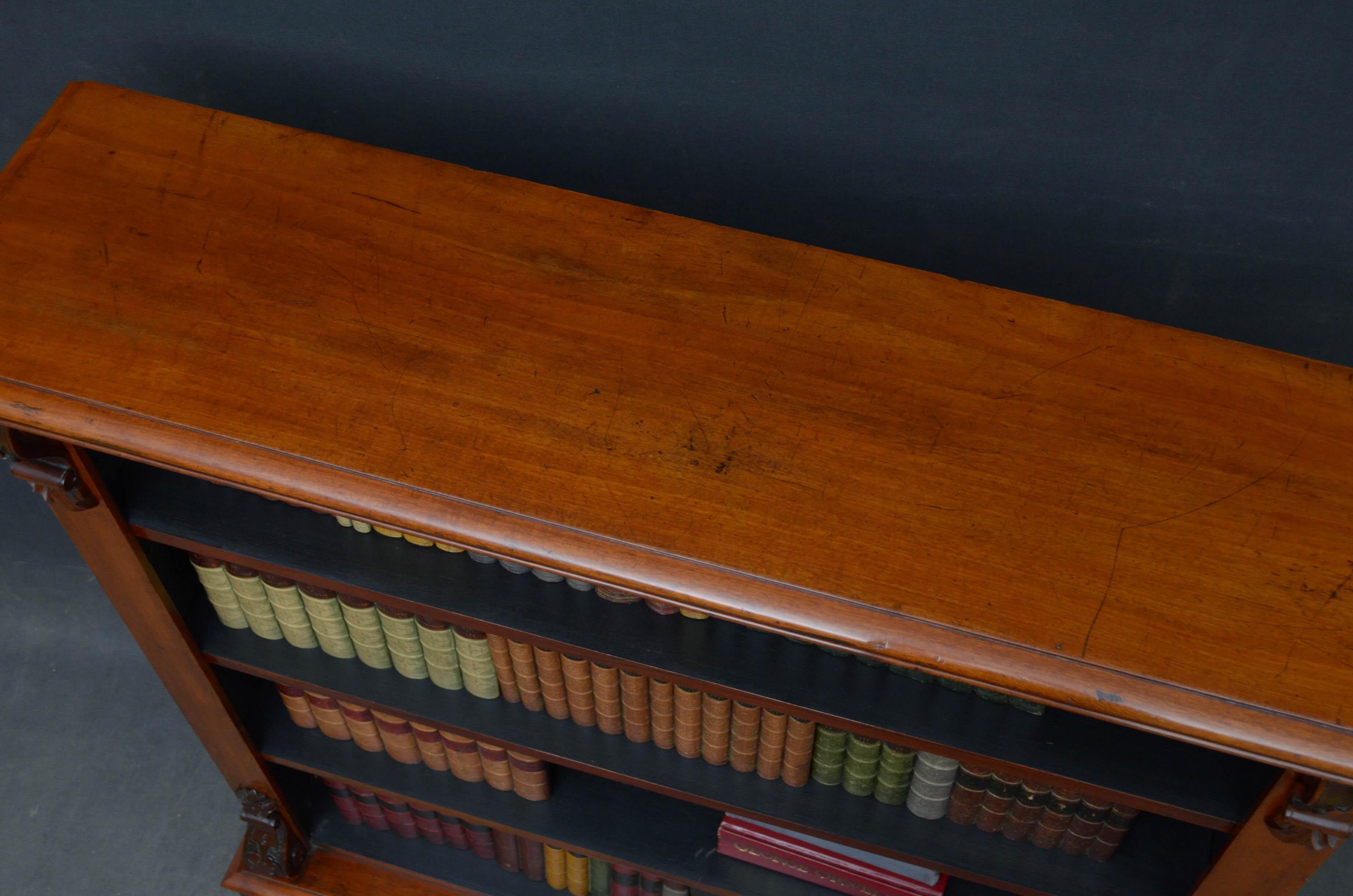 English Victorian Mahogany Open Bookcase